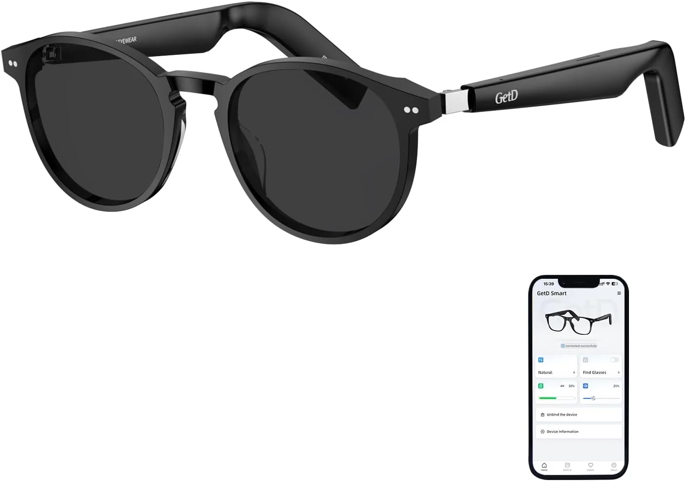GetD 2026 AI Smart Acetate Glasses, Bluetooth Sunglasses with ChatGPT and 145-Language Real-time Translator, Nylon Polarized Lens, Open-Ear Audio, Voice Control for Travel & Business