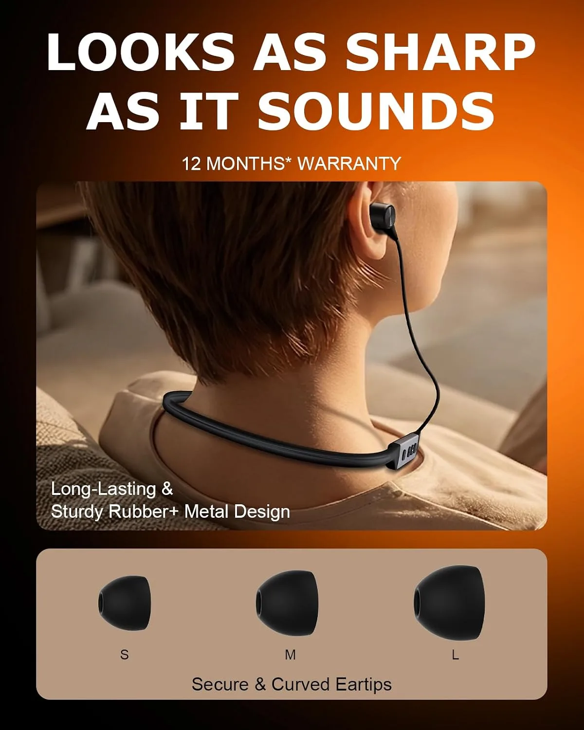 Neckband Bluetooth Headphones with Qualcomm® aptX-HD, 70H Wireless Earbuds
