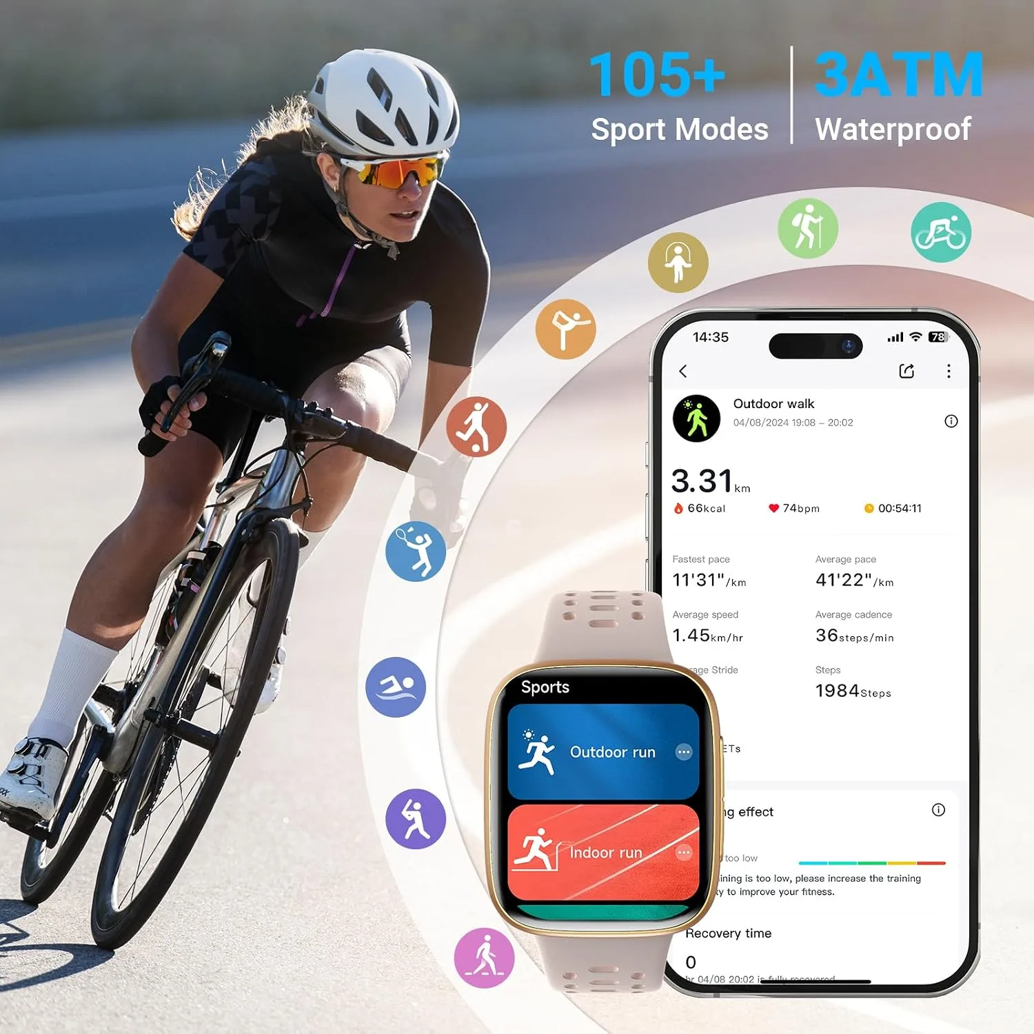 Smart Watches for Women (2 Bands), [1.85" AMOLED Screen] Smartwatch Fitness Tracker 3ATM Waterproof with Bluetooth Calls, AI Control, Heart Rate/SpO2/Sleep Monitor, 7 Days Battery