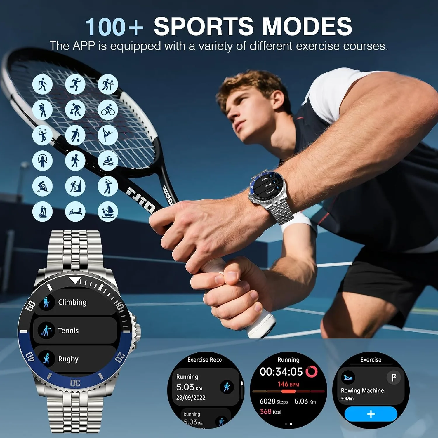 GPT Smart Watch for Men, Answer/Make Call, Fitness Tracker, IP67, 44mm