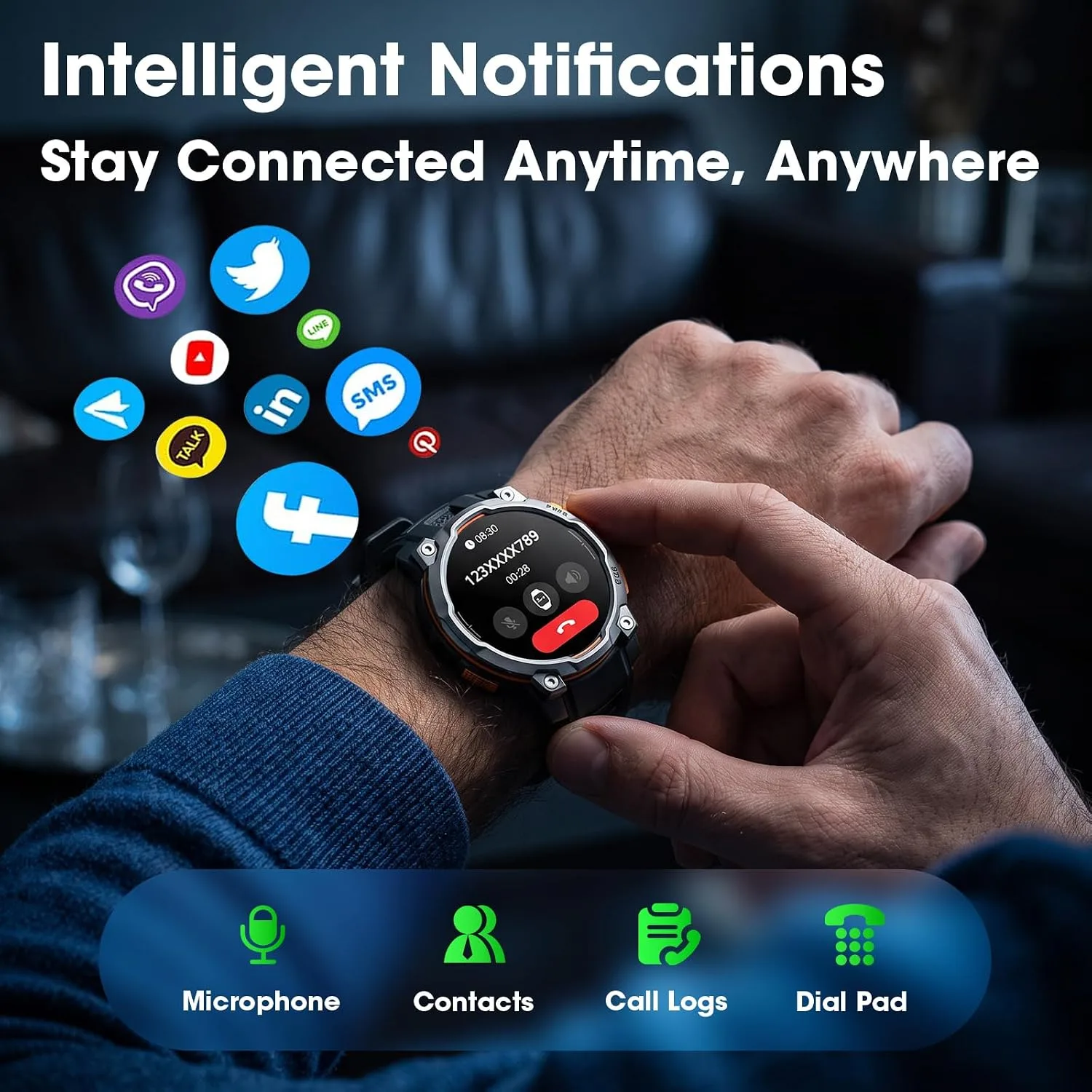 Smart Watches for Men GPS & Offline Maps,1.46''Military Smartwatch 1200mAh