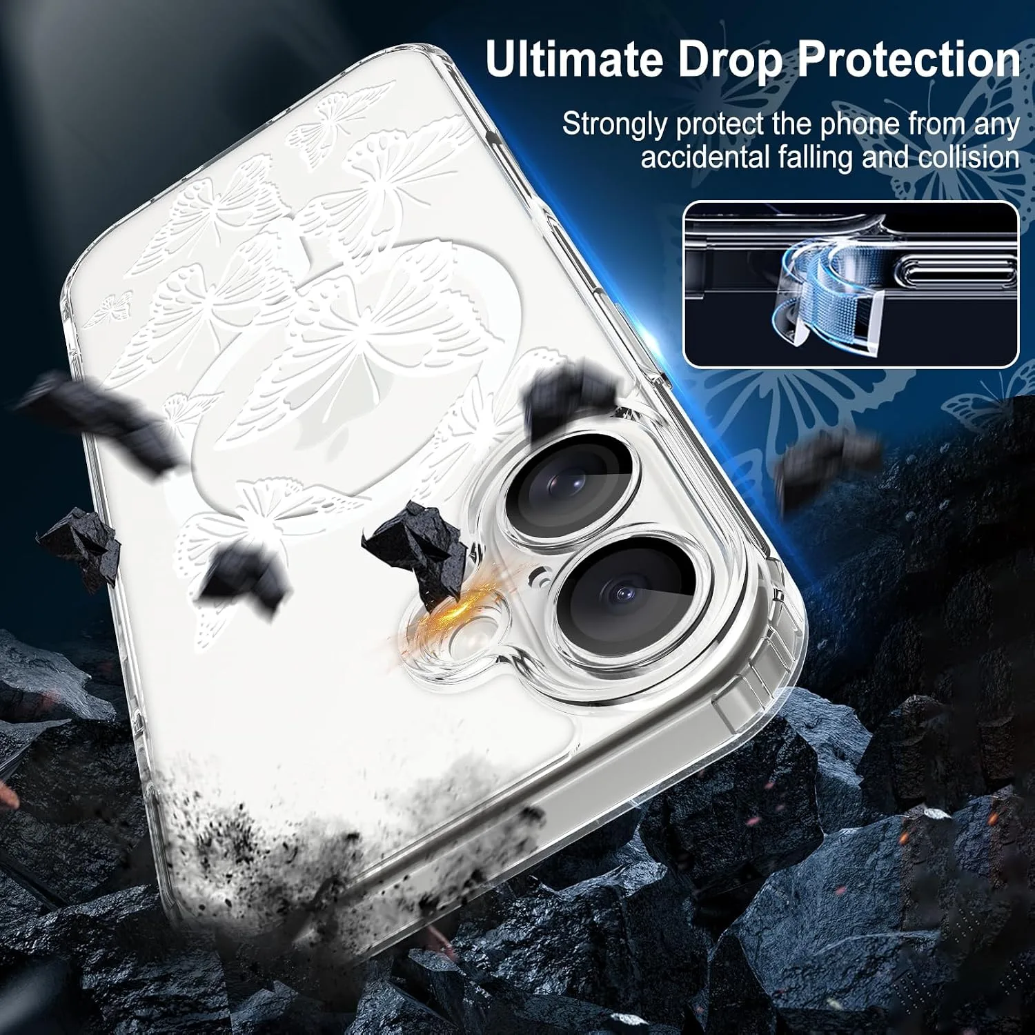 tharlet Magnetic for iPhone 17 Case, Compatible with MagSafe Butterfly