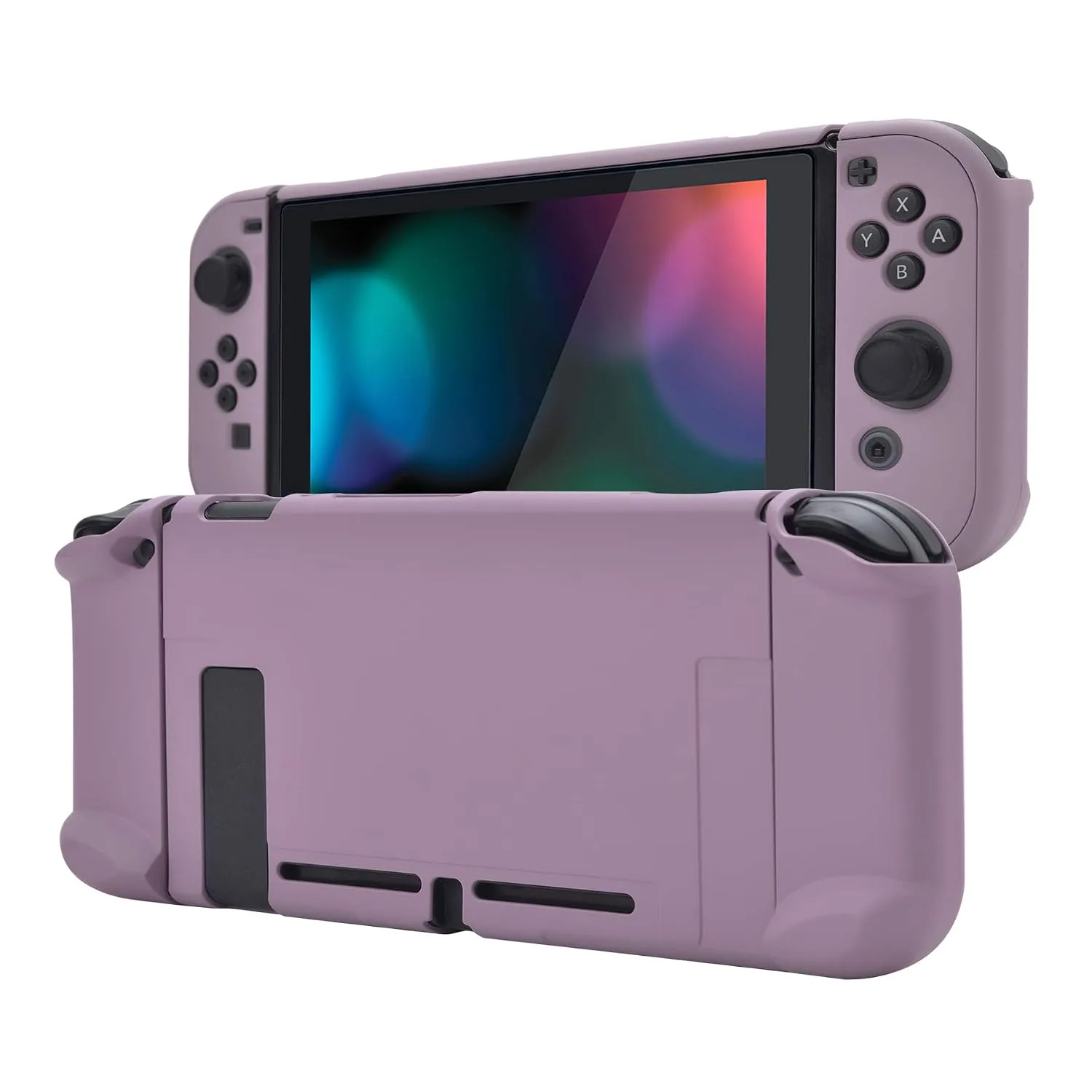 eXtremeRate PlayVital Cover for Nintendo Switch, Protective Case Protector for Switch - Shock-absorbent Anti-Scratch Dockable Easy to install Durable Hard Shell, Dark Grayish Violet (NOT for Switch 2)