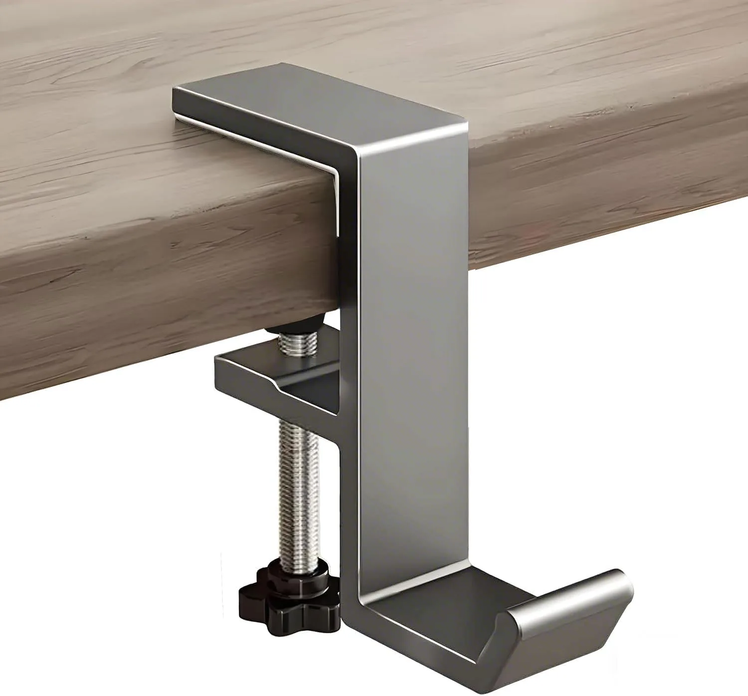 Headphone Stand - Aluminum Alloy Headphone Holder, Under Headset Stand for Desk Fit for PC Gaming Headset Hanger Hook Suitable for Office, Computer, Student Class Desk, Handmade Creator Table (Grey)