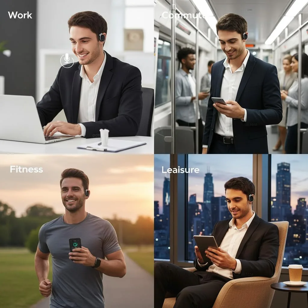 Wireless Open Ear Headphones with Ear Hook, Bluetooth 5.4, Clip-On Design