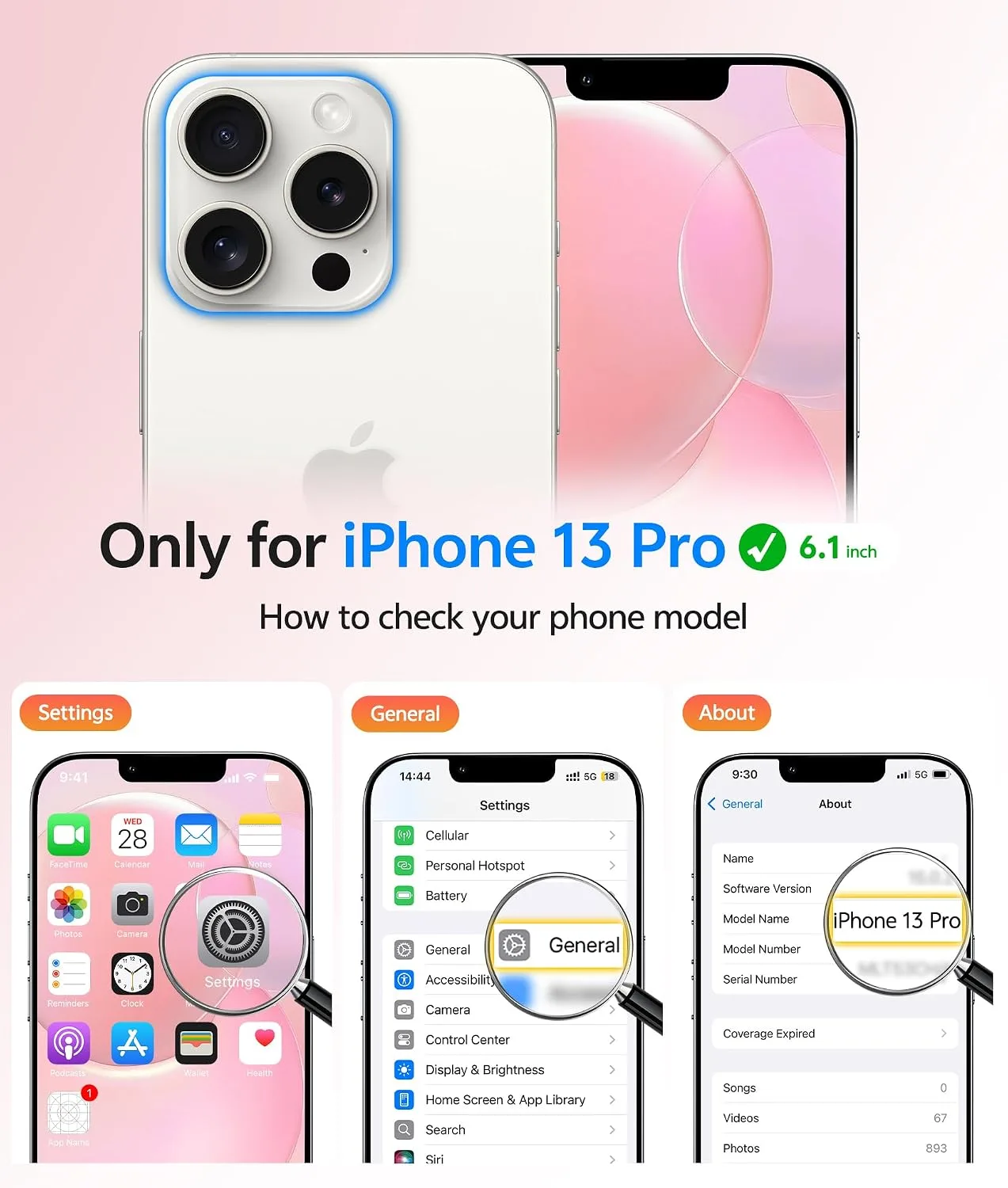 FNTCASE for iPhone 13 Pro Case, Fit for Magsafe, Screen Protector