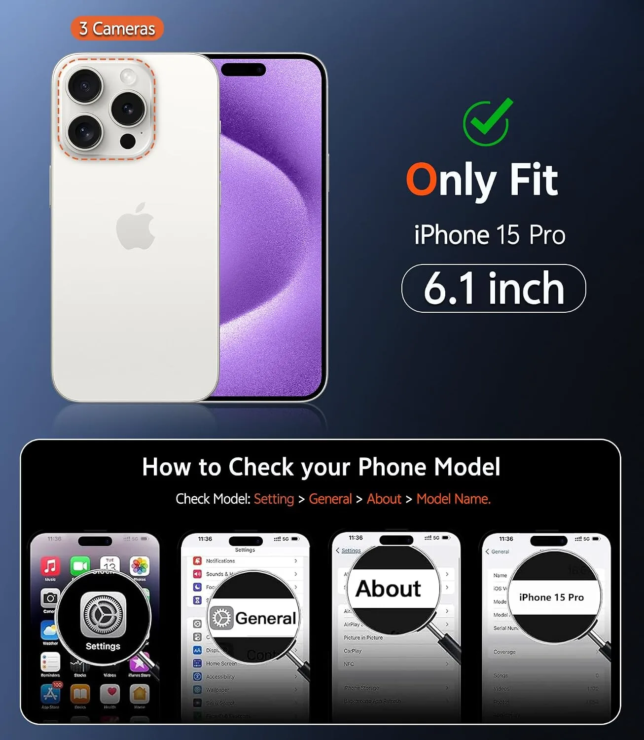 FNTCASE for iPhone 15 Pro Case Compatible with Magsafe Matte Phonecase