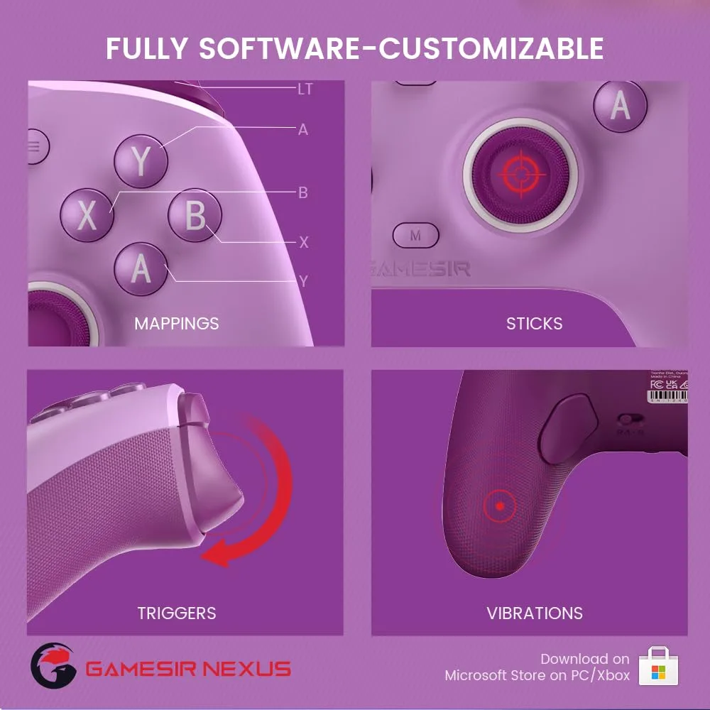 GameSir G7 SE Wired Controller for Xbox Series X|S, Xbox One & Windows 10/11, Plug and Play Gaming Gamepad with Hall Effect Joysticks/Hall Trigger, 3.5mm Audio Jack (Purple)
