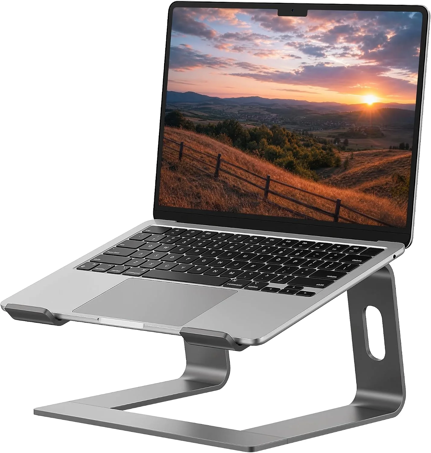 SOUNDANCE Laptop Stand, Aluminum Ergonomic Desk Riser, 10-15.6", Grey