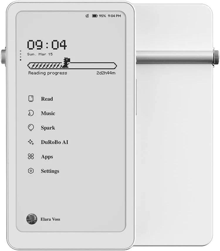 Krono – 6.13" Smart ePaper Focus Hub, 300 PPI 6G 128G Paper Tablet, with Smart Dial – an e-Reader, idea Keeper, and Audio Player All in one (Black)