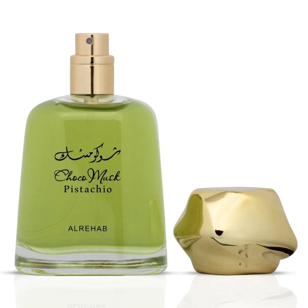Al-Rehab Choco Musk Pistachio Perfume Oil Roll-On - 100ml (3.4 oz) | Nutty Gourmand Fragrance with Pistachio, Chocolate & Vanilla | Sweet, Creamy & Addictive | Long-Lasting Scent for Women & Men