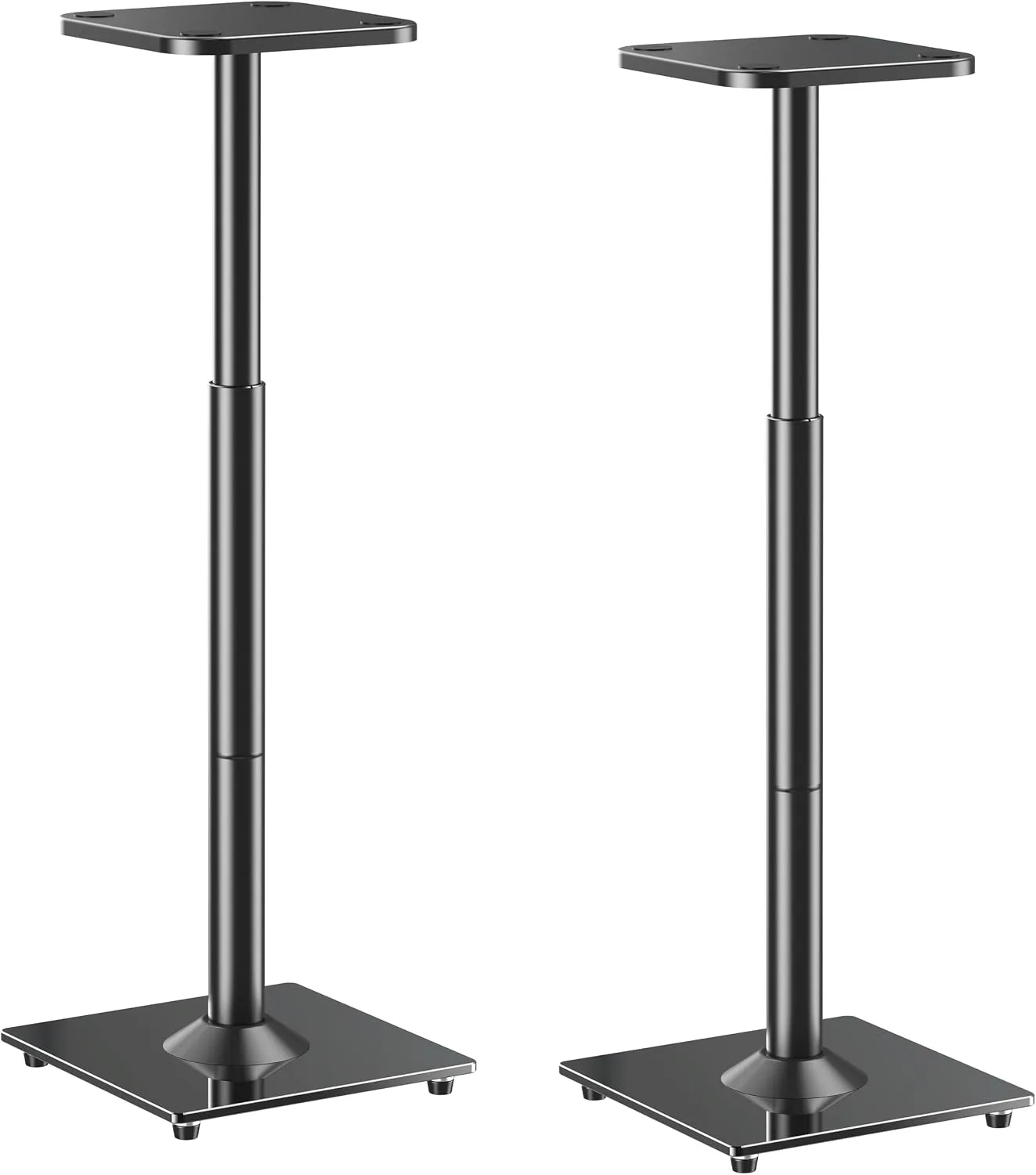 Soportes para parlantes Elived ajustables 28-37.4 pulgadas base de vidrio negro