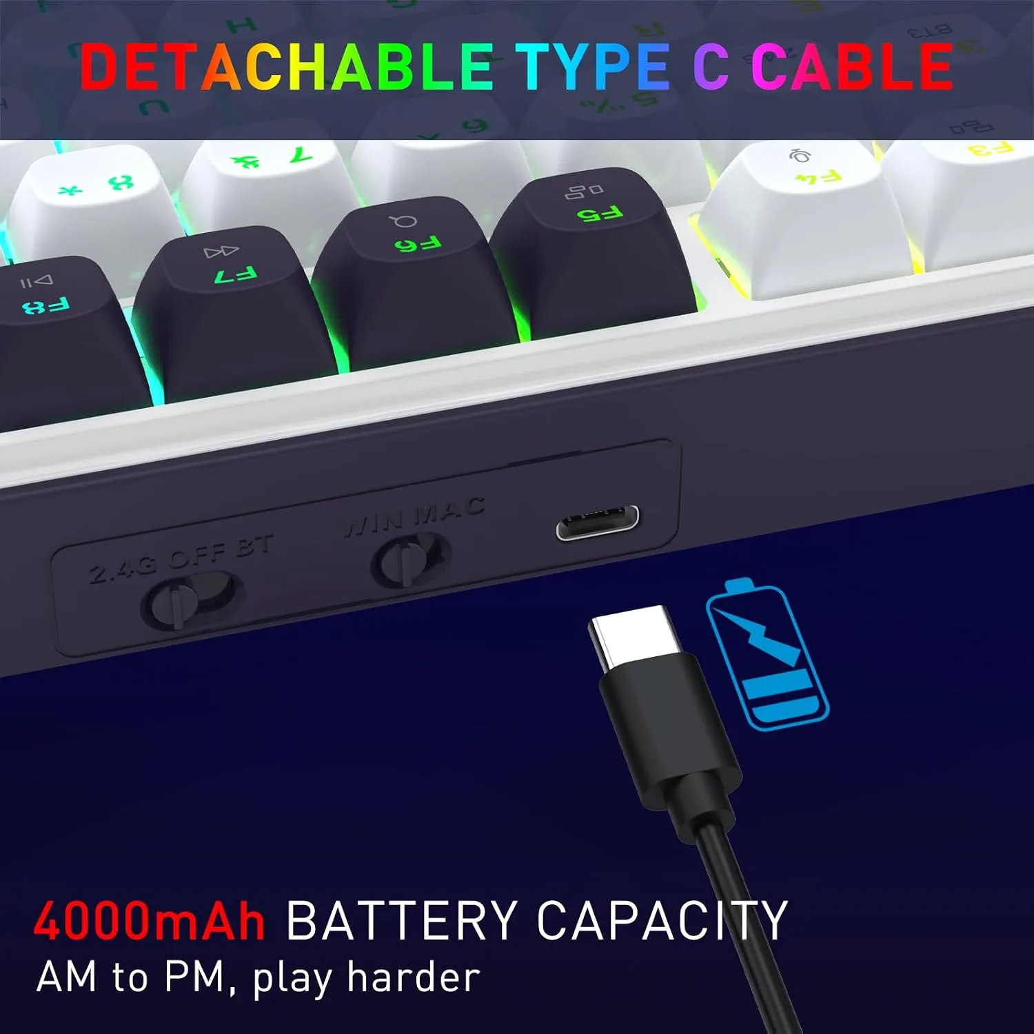 Redragon K744 PRO 99 Keys Wireless Gasket RGB Gaming Keyboard, 3-Mode Mechanical Keyboard w/Hot-Swap Socket, Round PBT Keycaps & 5-Layer Noise Dampening, Custom Linear Switch