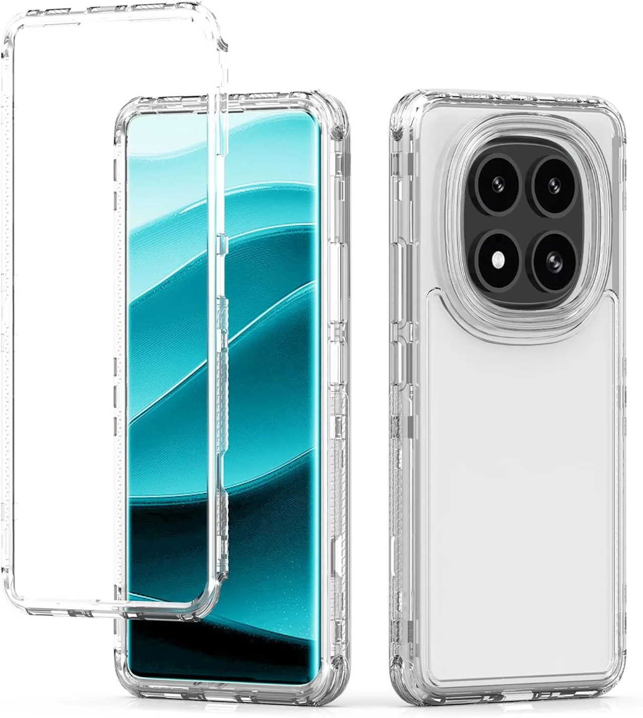 for Redmi Note 14 Pro Plus 5G Case/Redmi Note 14 Pro 4G Case with Tempered Glass Screen Protector, Crystal Clear Full Body 3 Layer Protective Phone Cover for Xiaomi Redmi Note 14 Pro+ 5G Clear