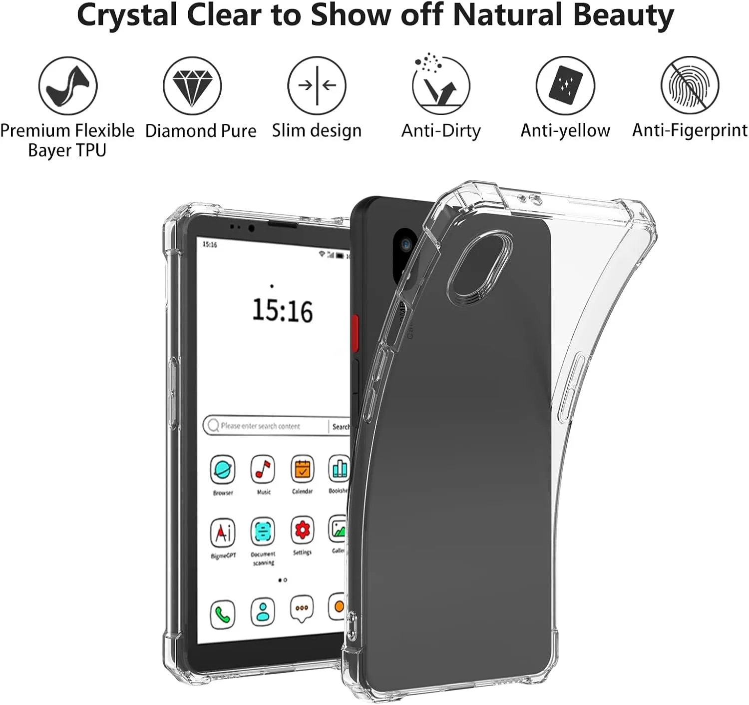 Aircawin Case for 6.13" Bigme HiBreak Pro E-Reader Case Clear