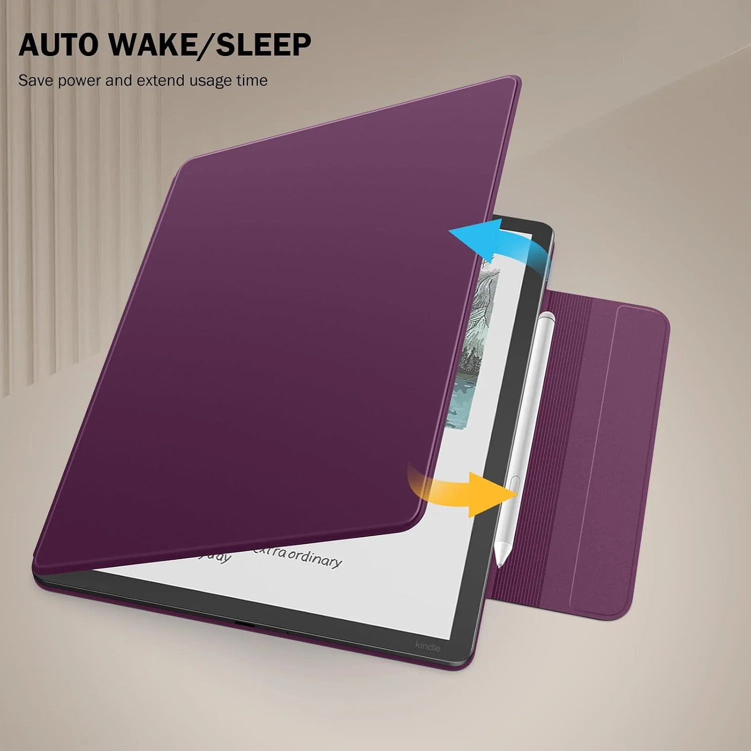 MoKo Magnetic Case for 11" Kindle Scribe 3rd & Colorsoft 1st,Viola