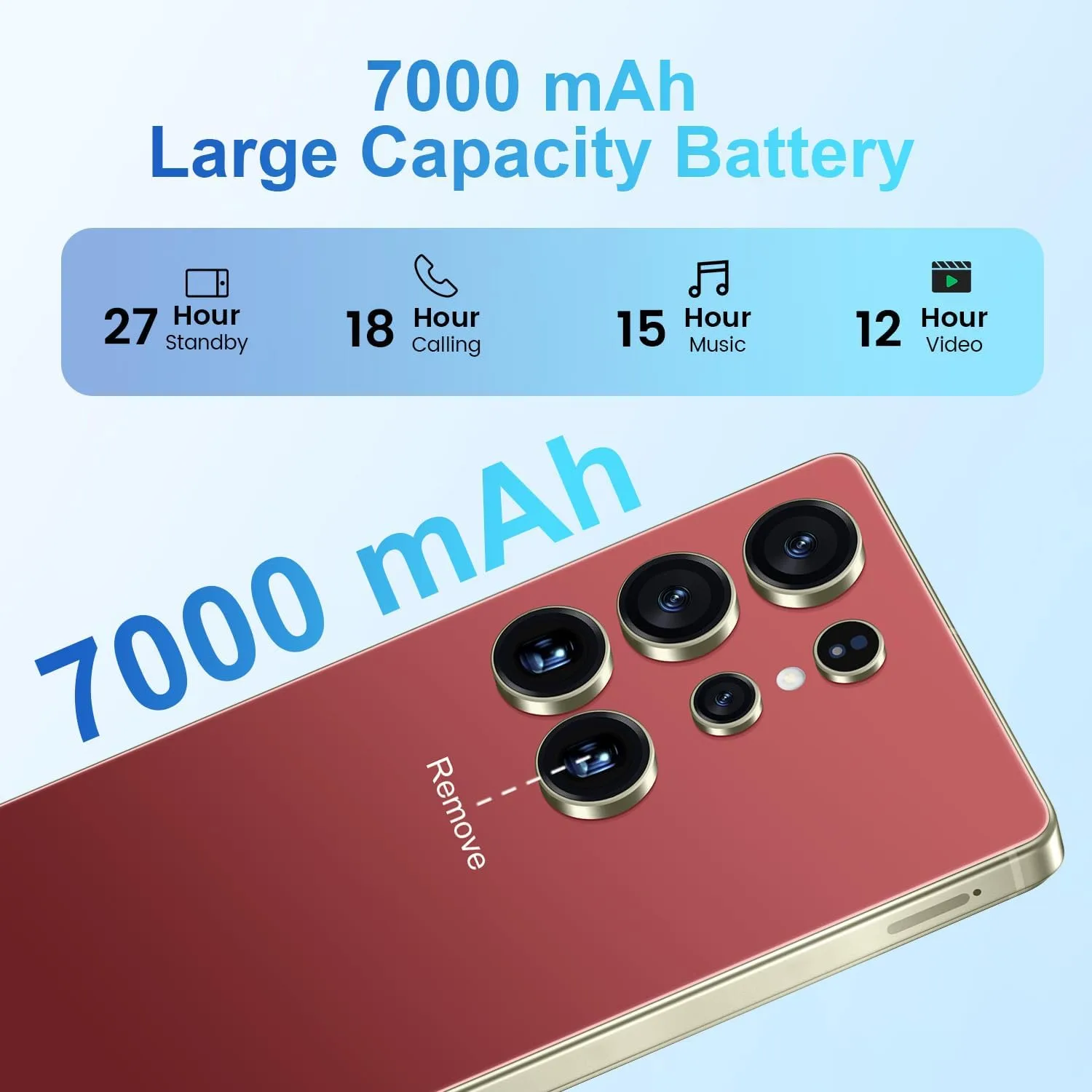 Huness S25 Ultra Unlocked Phone,Built in Pen The Phone,Cell Phone Battery 7000mAh 6.99" HD Screen,Android 14 16+512GB Smartphone,Dual SIM/5G/Face ID/Fingerprint Lock/GPS (Wine Red, 16+512)