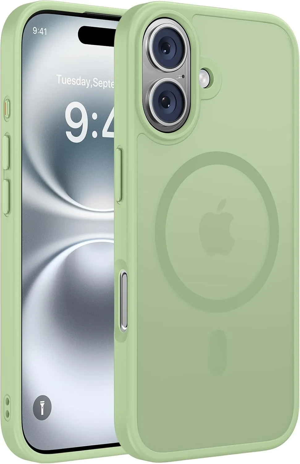 Miracase Magnetic Series for iPhone 16 Case [Compatible with MagSafe] Military-Grade Protection, Anti-Fingerprint, Slim Phone Case for iPhone 16 6.1 inch - Matcha Green
