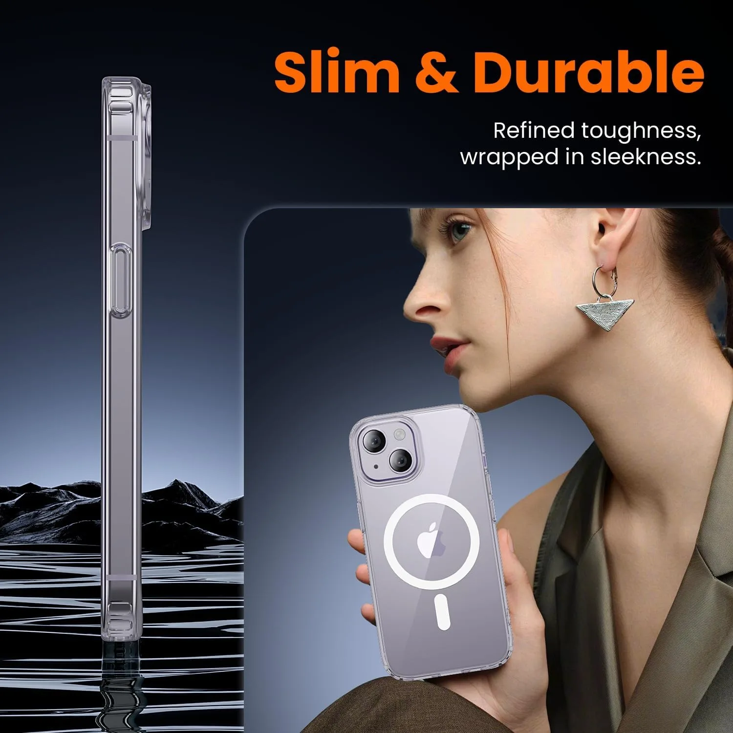 toushion 3 in 1 for iPhone 14 Case Clear
