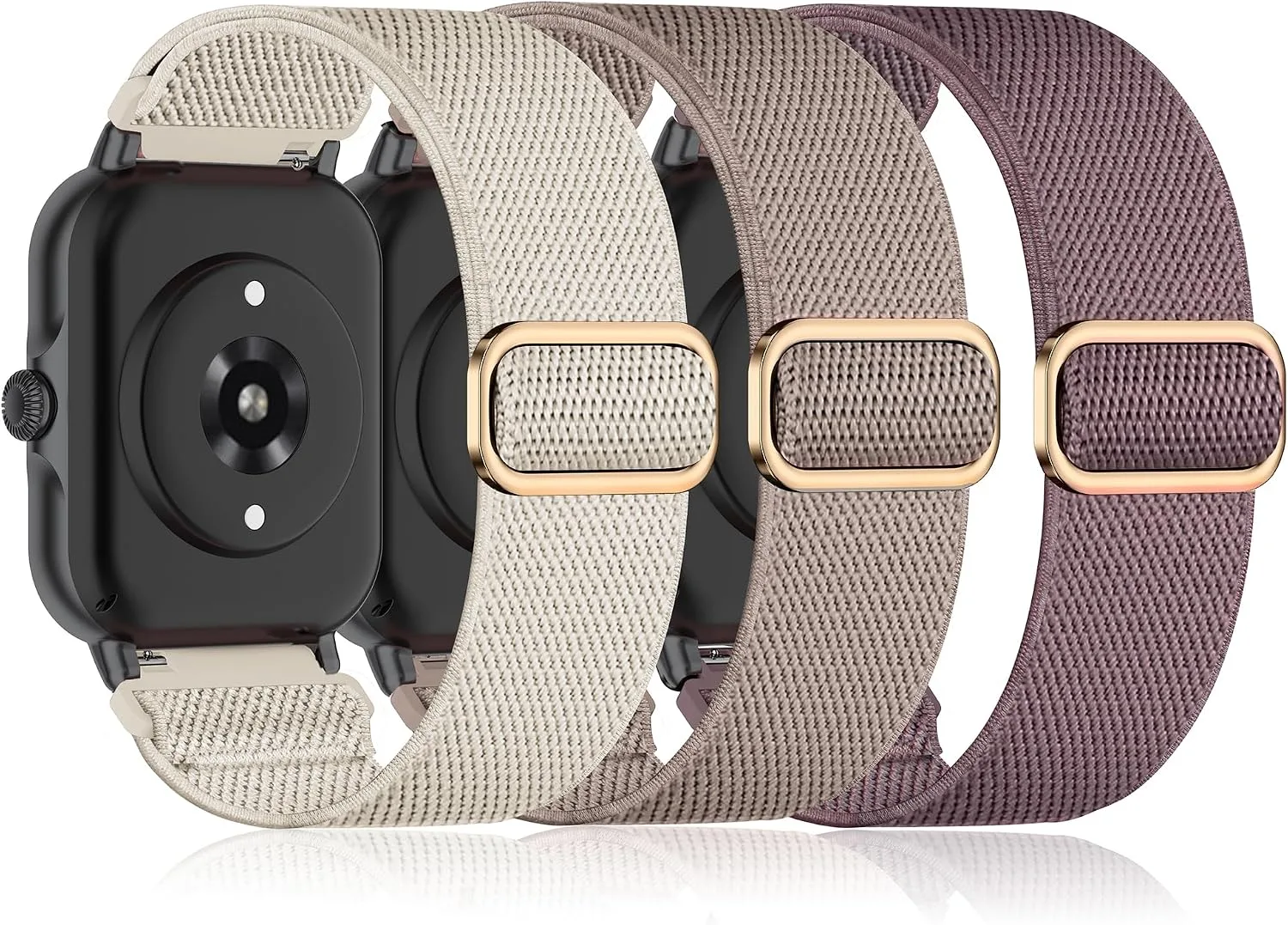 Correas para smartwatch Sunnyson nylon elástico 22mm pack 3