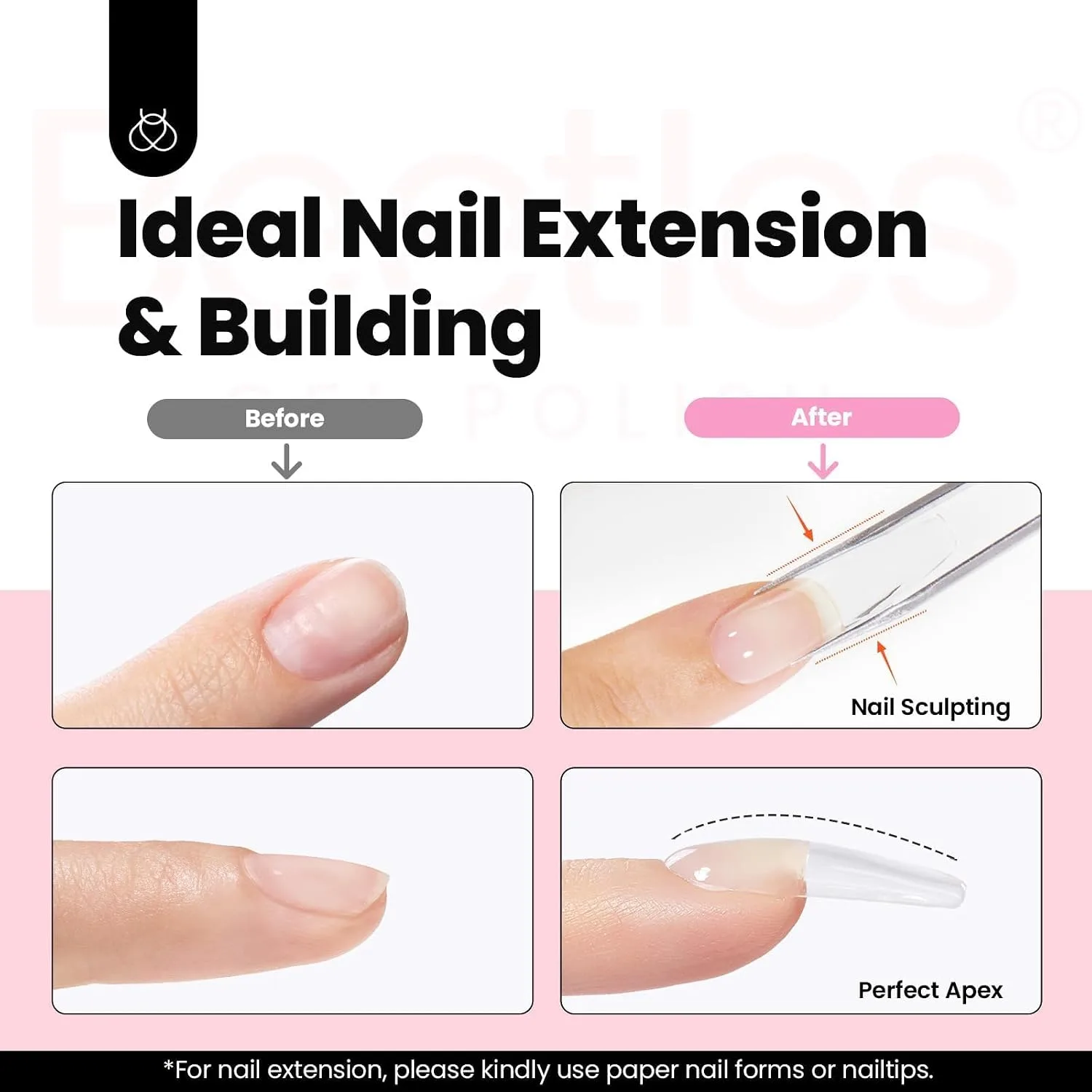 Beetles Hard Gel Jelly Pink, 30g 9 in 1 HEMA-Free Builder Nail Gel