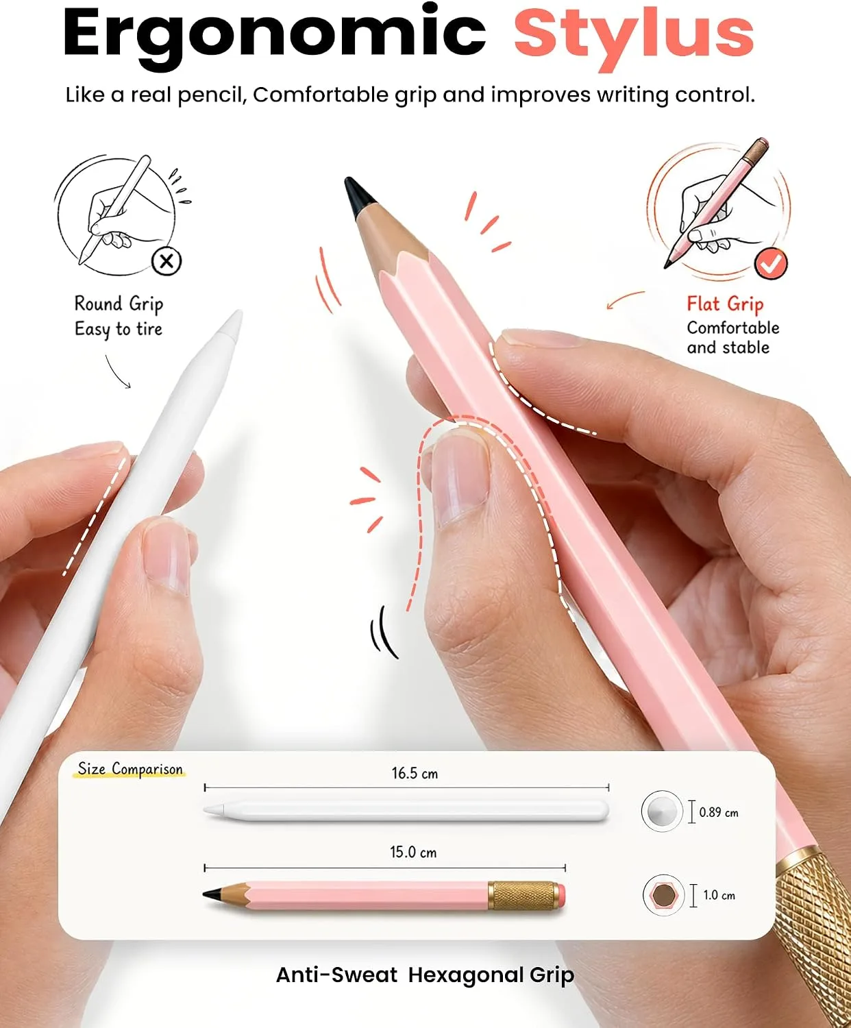 OMOTON Stylus Pen for iPad 2018-2026, SP02 Pencil with Fidget Spinner
