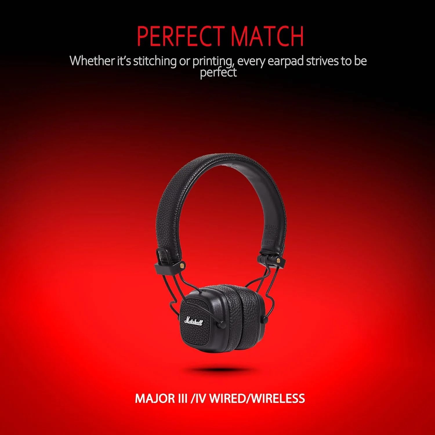 Krone Kalpasmos Replacement Earpads for Marshall Major III/IV Headphones, Ear Cushion Compatible with Marshall Major 3/4 Ear Pads, Cooling-Gel