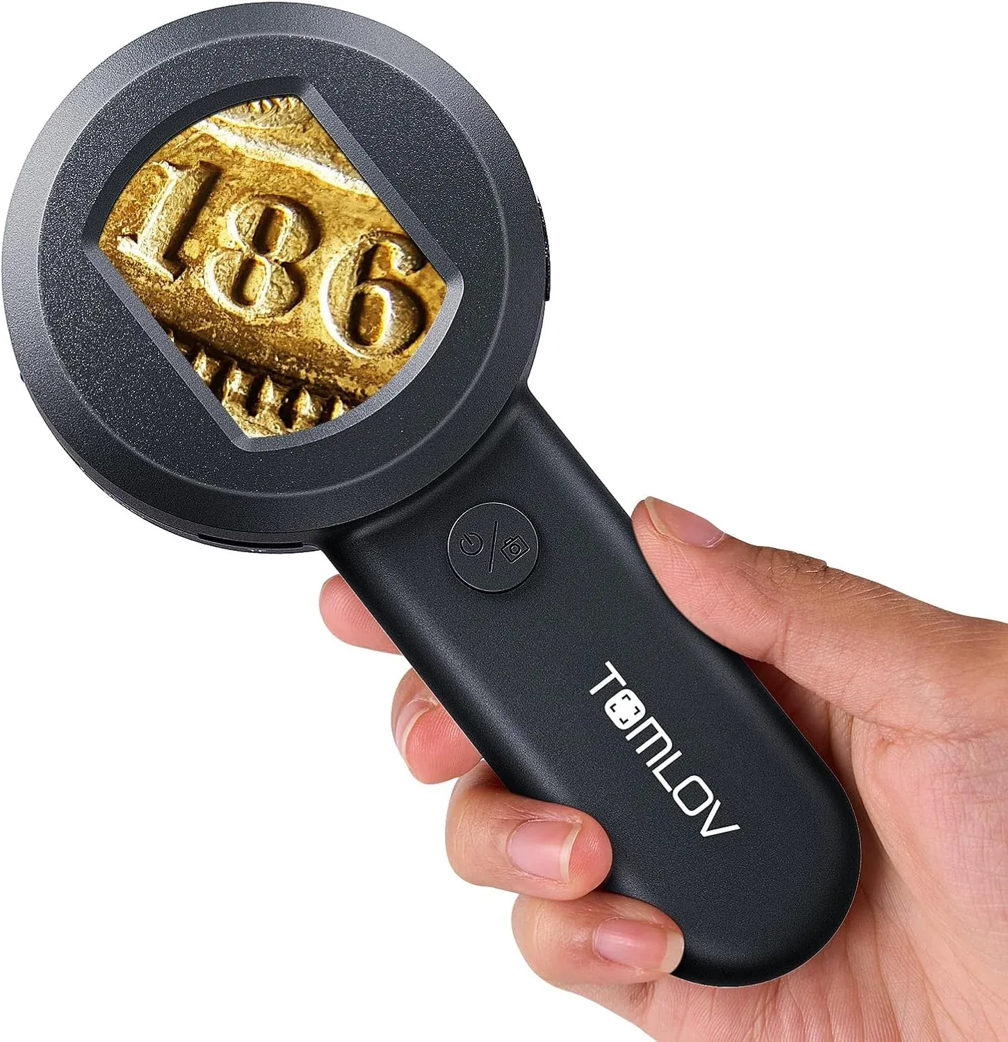 TOMLOV P10 Microscope for Adults Kids, Handheld Coin Magnifier with Light for Error Coins, Portable Trichome Magnifying