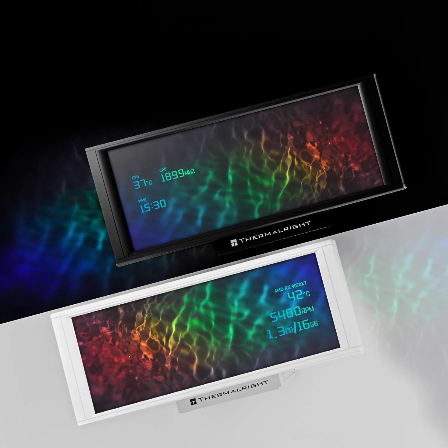 Thermalrlght Trofeo Vision 360 ARGB White CPU Aio Cooler,CPU Water Cooling System,6.86inch IPS Long Screen with 1280x480 Resolution,for AM4/AM5,LGA1851/1700,Magnetic Screen is not Limited