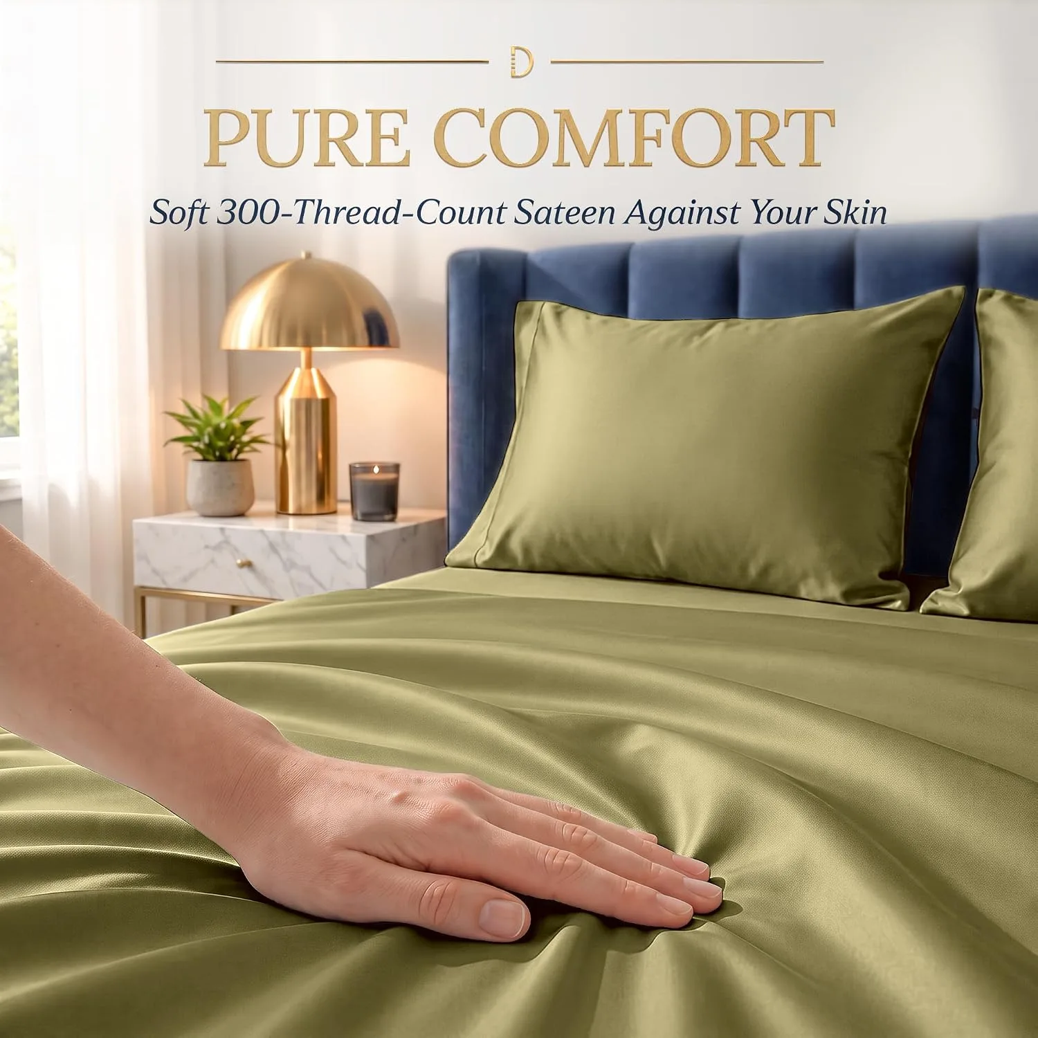 DECOLURE 100% Viscose from Bamboo Sheets Twin Size | 3 Pc Cooling Bed Set