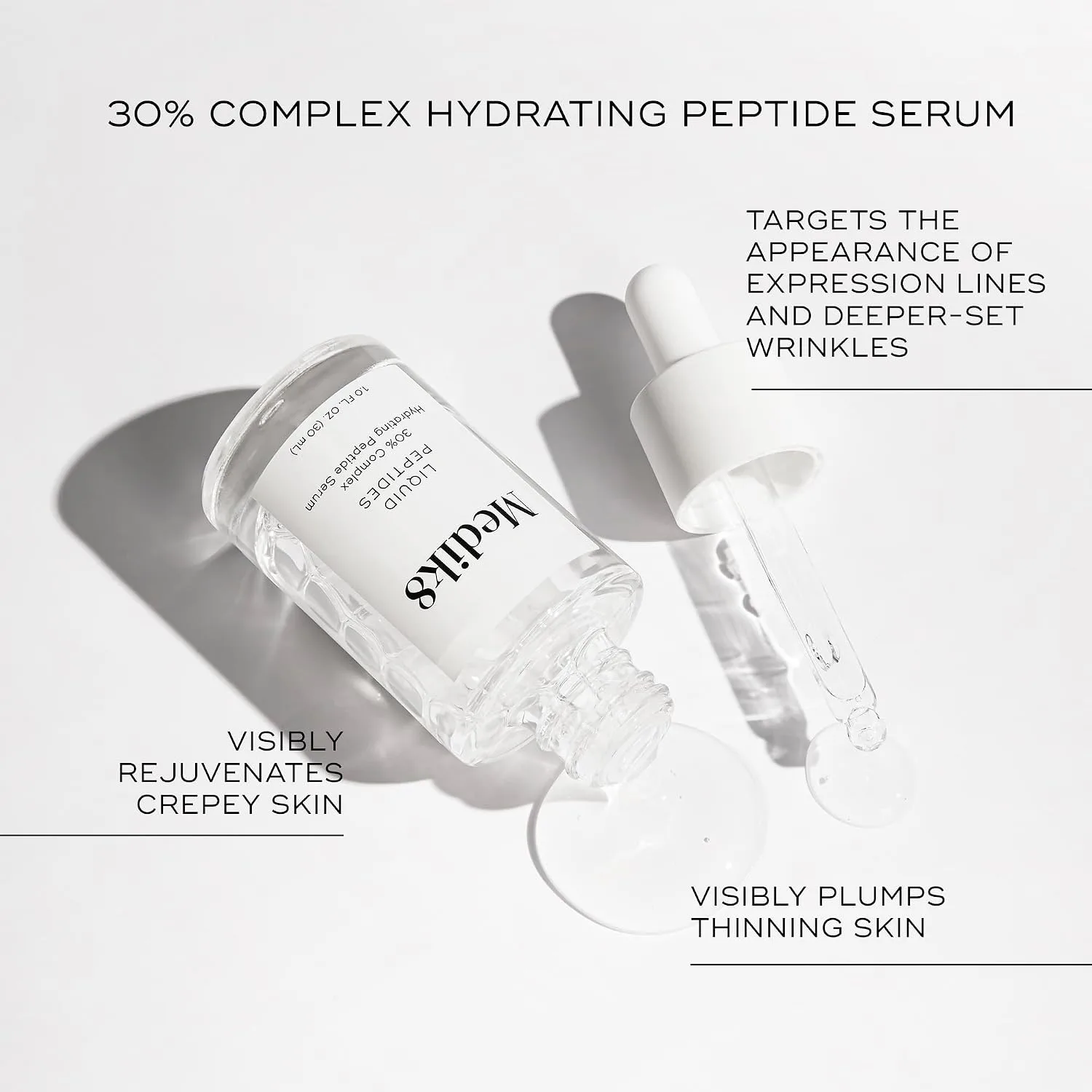 Medik8 Liquid Peptides - Multi Peptide Face Serum For Women and Men - Smooths Wrinkles and Fine Lines - Hydrating and Anti Aging Serum - 1.0 oz