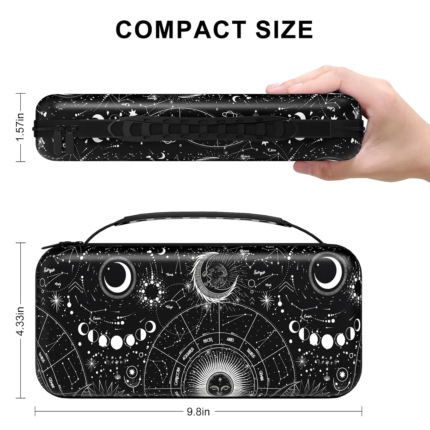NPOOYI Carrying Case for Nintendo Switch OLED 2021/2017, Hard Shell Cover