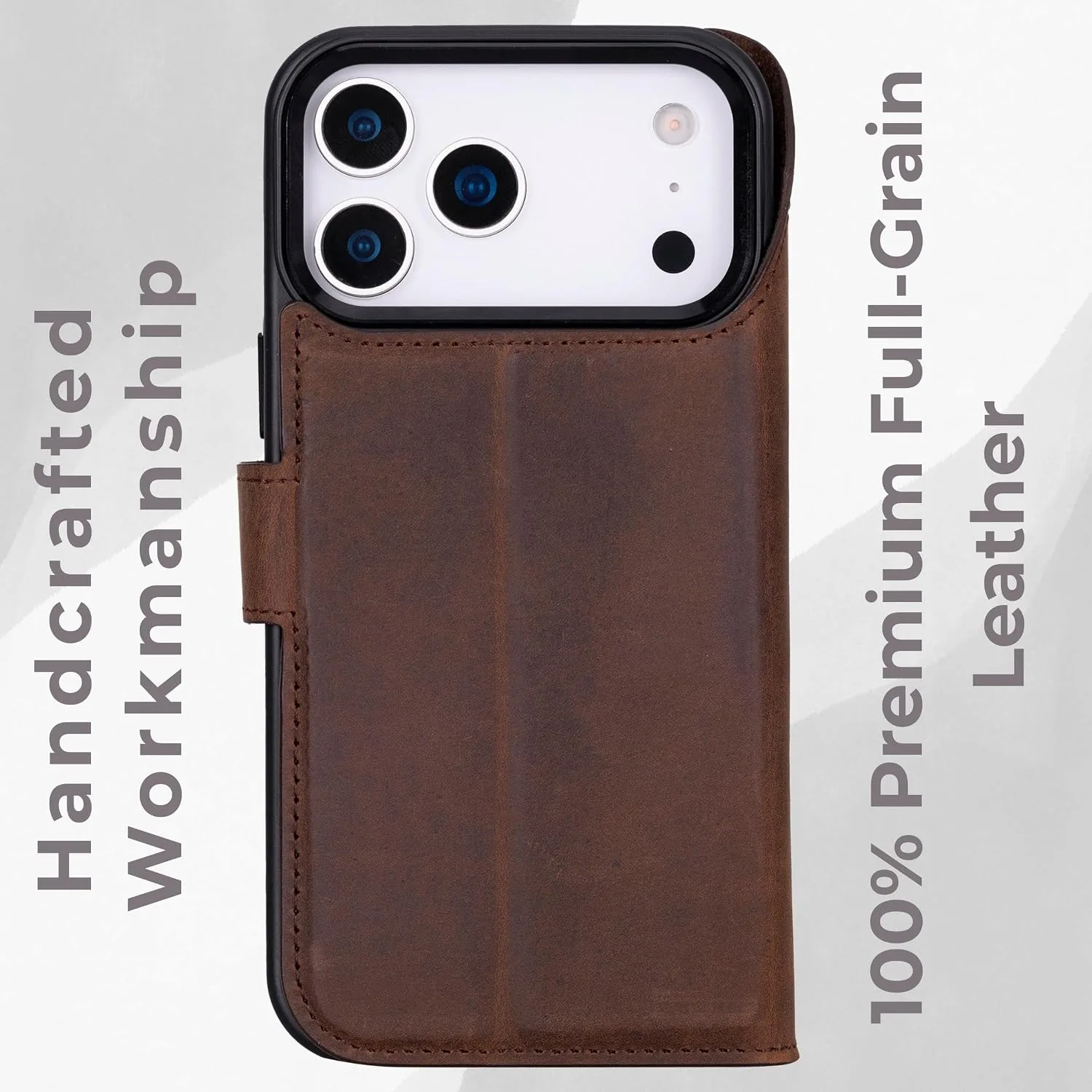 VENOULT Wallet Case for iPhone, Full Grain Genuine Turkish Leather, Magnetic Detachable, RFID 4 Card Slots, Business Style, Compatible with MagSafe (Vintage, iPhone 16 Pro MAX)