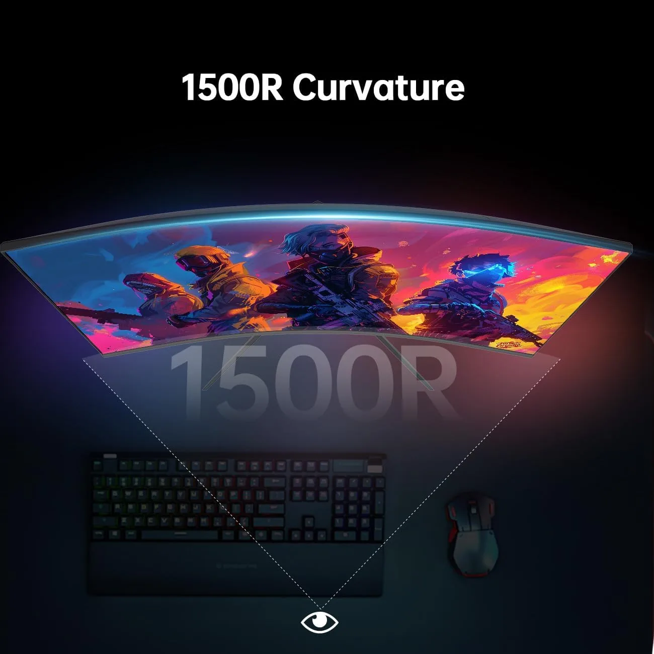 KTC 32 Inch Curved Gaming Monitor, FHD 1080P 165Hz 1500R Monitor, H32S17C