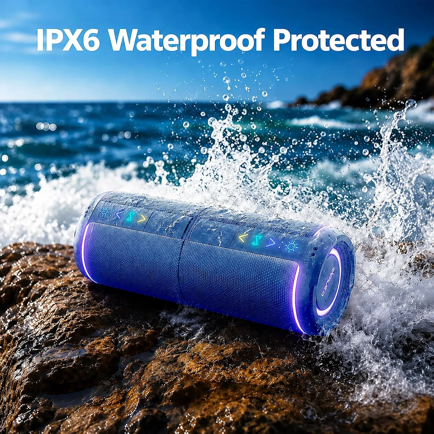 Magnetic 2-in-1 Portable Bluetooth Speaker, 24W Split Stereo Sound with TWS, Bluetooth 5.4, IPX6 Waterproof, 20-Hour Playtime,7 LED Light Modes, Wireless Speaker Perfect for Party Home Beach Outdoor