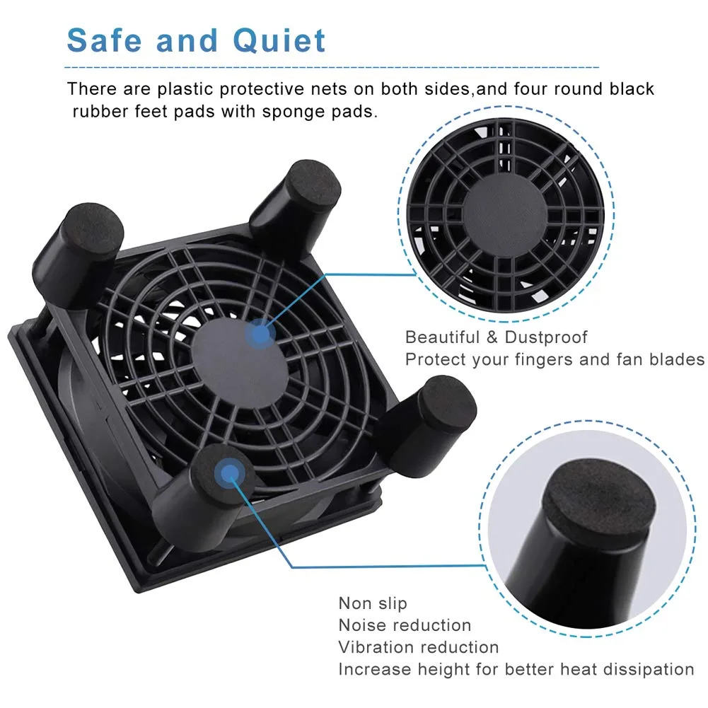GDSTIME Quiet 80mm USB Computer Fan 5V USB Powered with 3 Speed Control