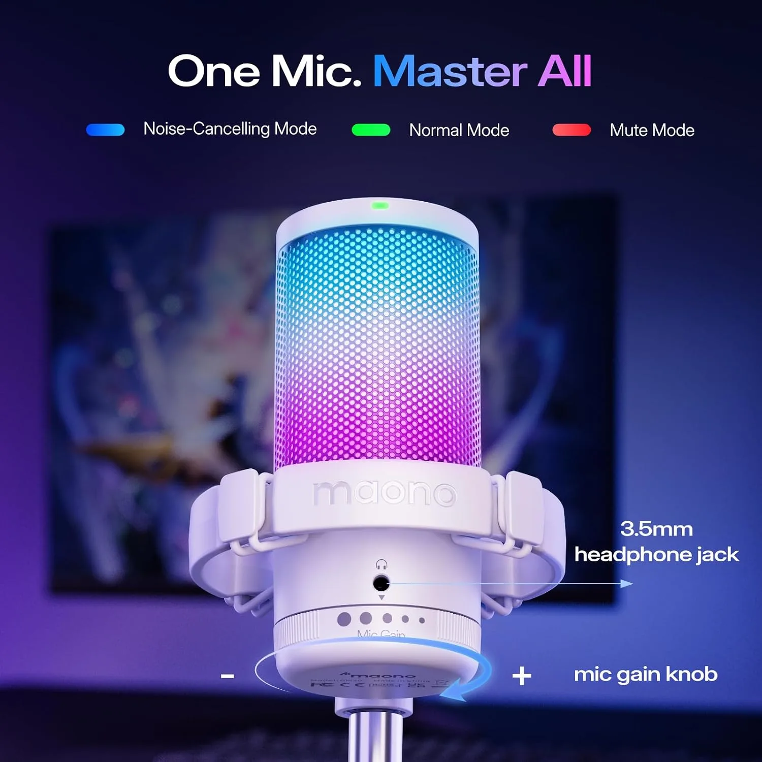 MAONO DGM20S USB Microphone for PC with Clear Voice & Noise Reduction