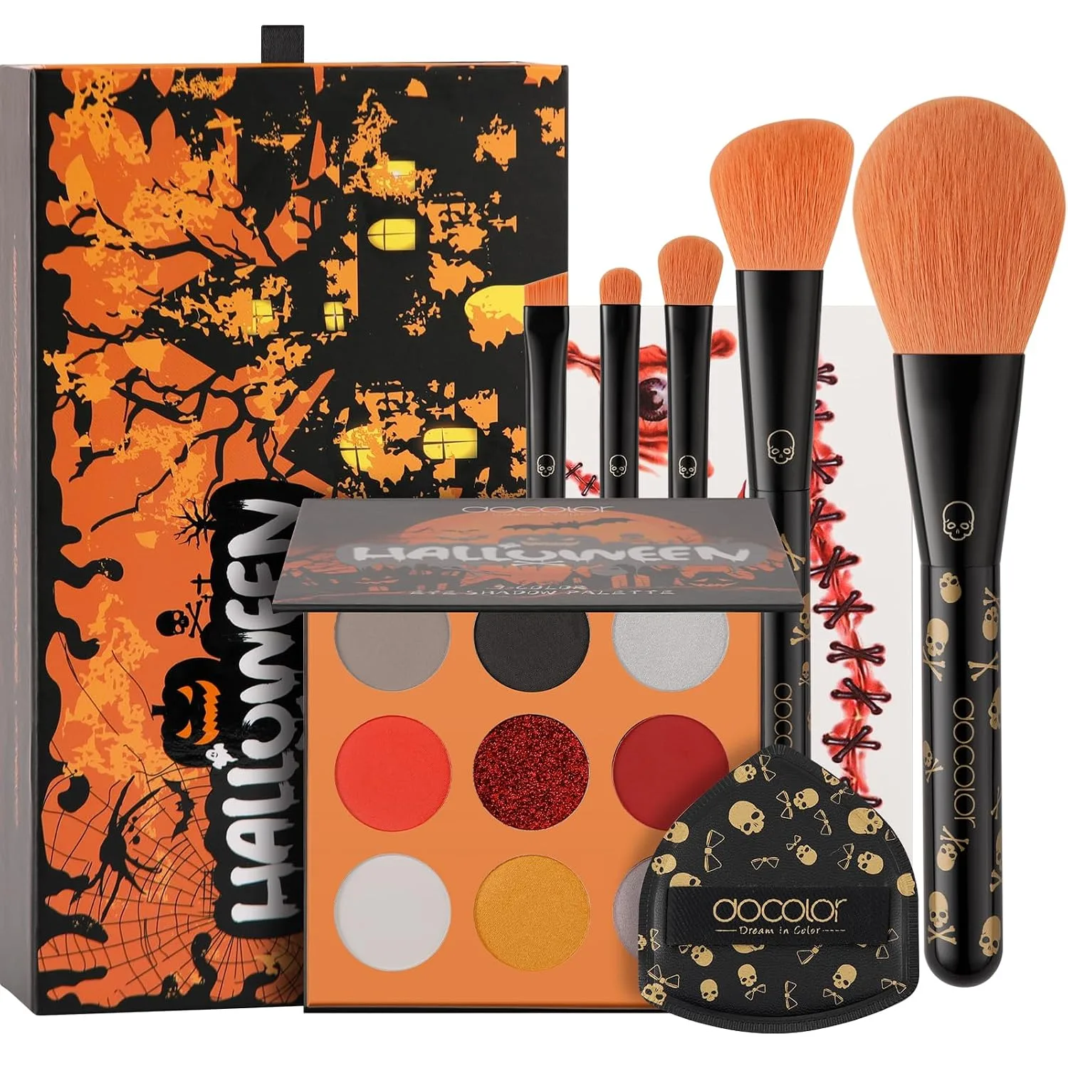 docolor 4-in-1 Halloween Gifts, Makeup Gift Set for Women, with Gift Box