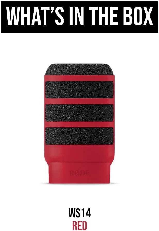 RØDE WS14 Premium Pop Filter for PodMic and PodMic USB (Red)