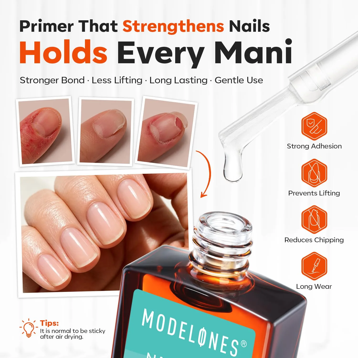 Modelones Nail Dehydrator and Primer Set 15ml 2 Pcs HEMA Free Prep Kit