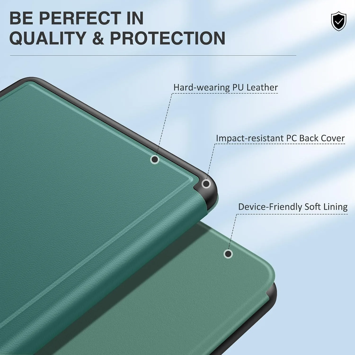 MoKo Case for 7" Kindle Paperwhite 12th Generation 2025/2024, Jade Green