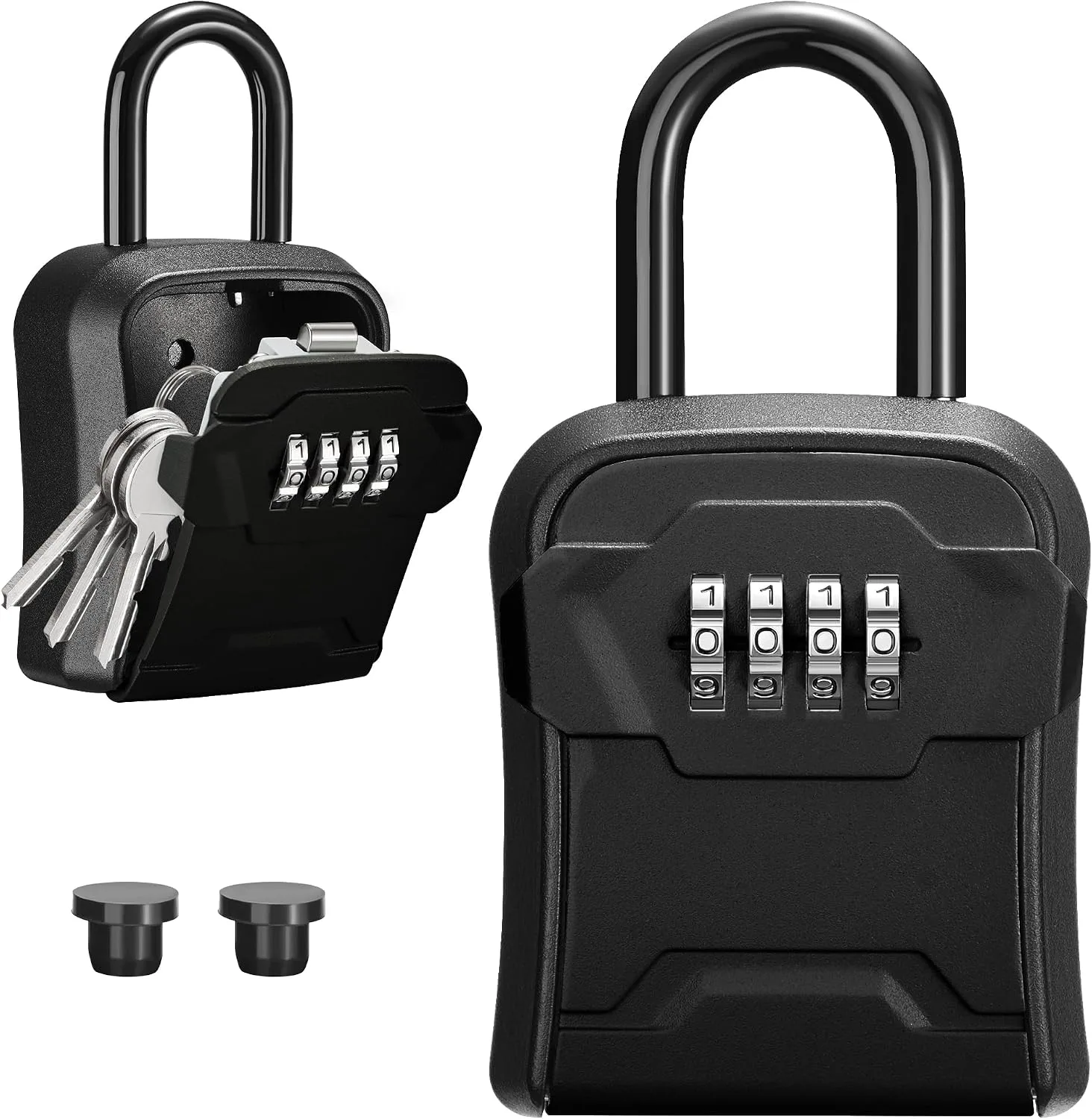 Puroma Key Lock Box for House Keys Combination Lockbox with Code, 1 Black