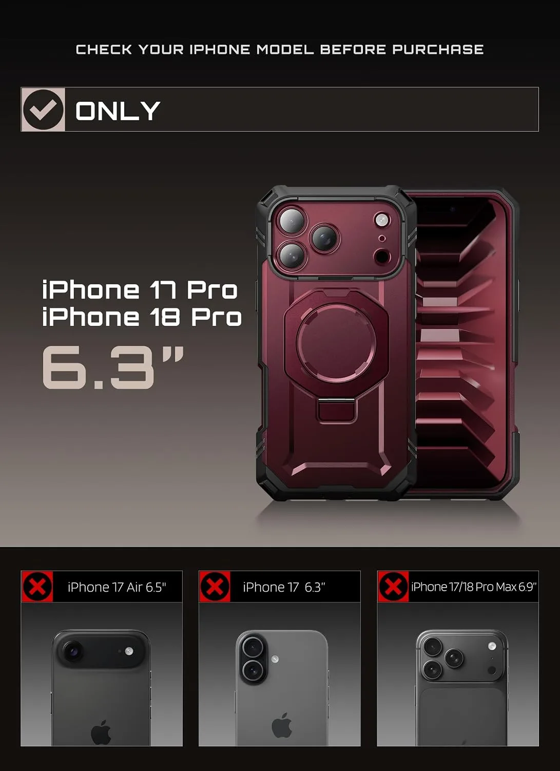 SUPCASE for iPhone 18 Pro Case/ iPhone 17 Pro Case, Glass Protector, Royal