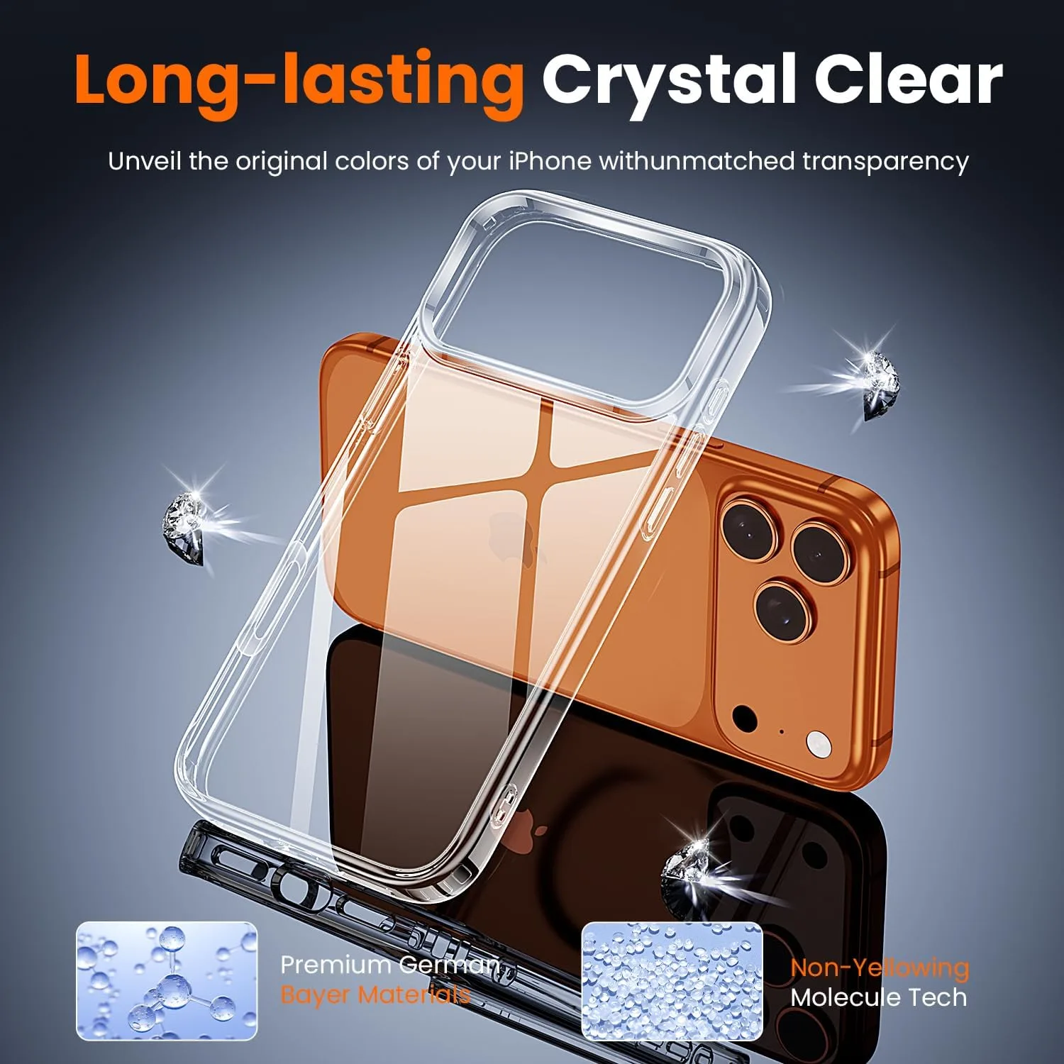 toushion 3 in 1 for iPhone 17 Pro Max Case Transparent