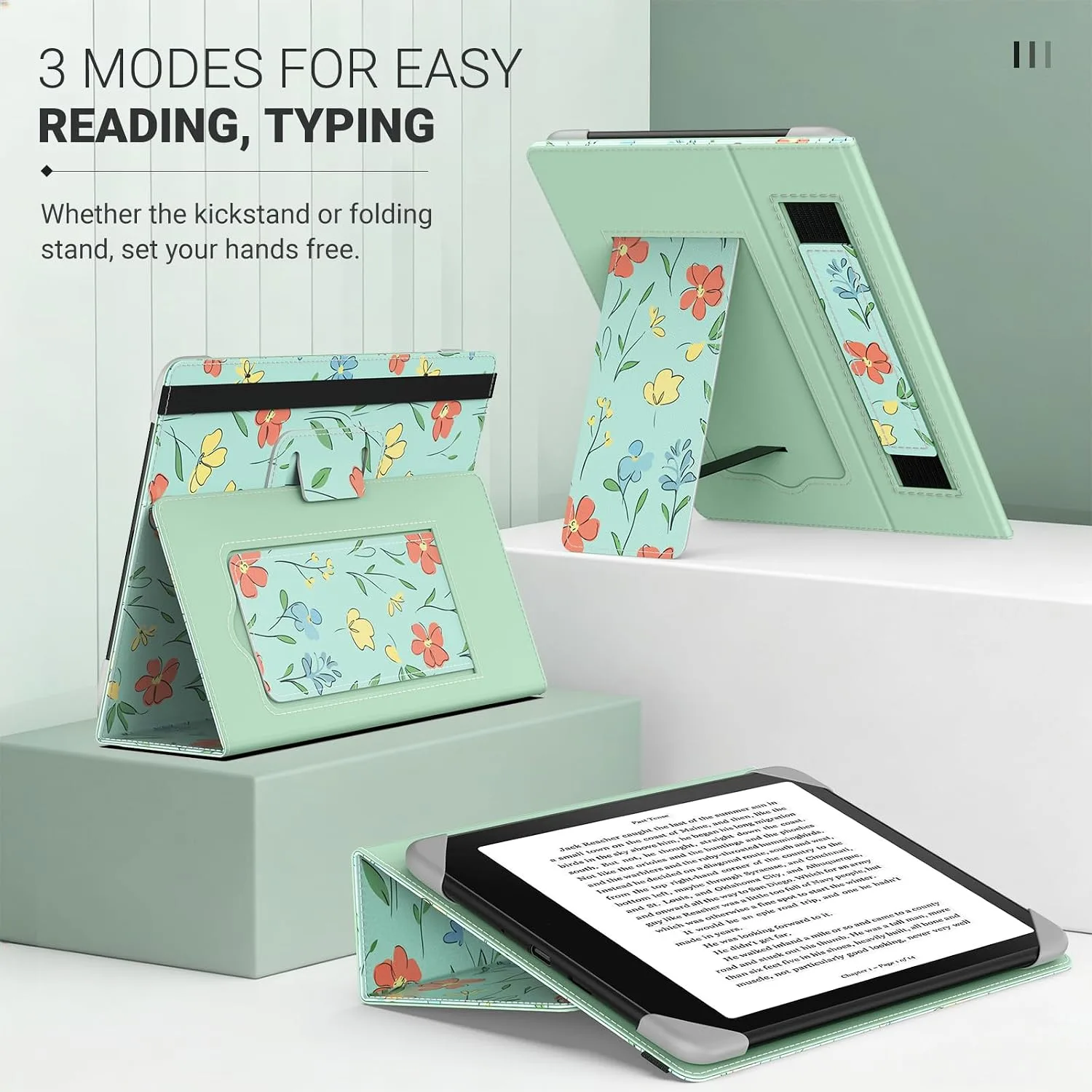 MoKo Universal Case for 6.8,7 Inch eReaders&Tablets, Painted Flower