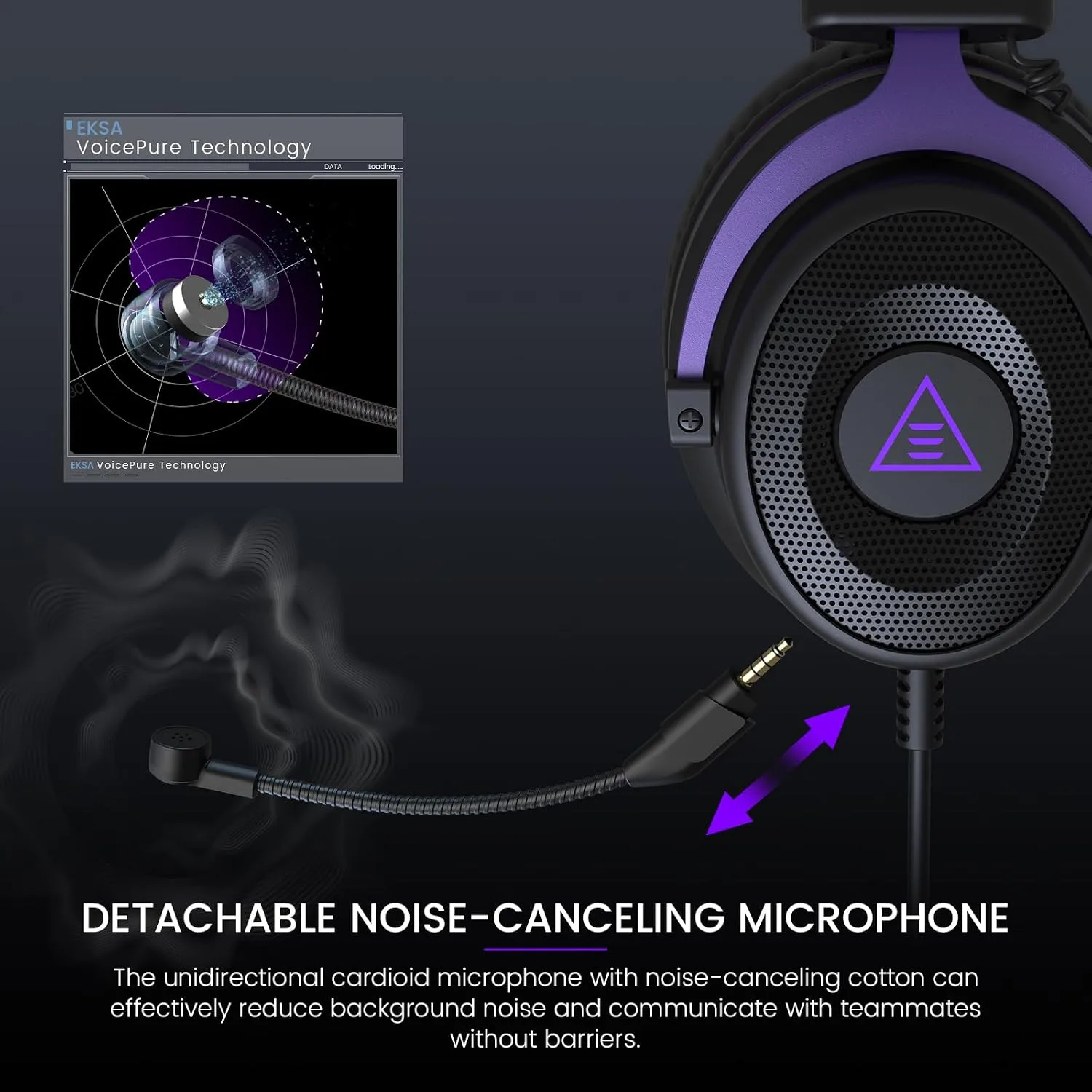 EKSA E900 Gaming Headset with Mic for Xbox PC PS4 PS5