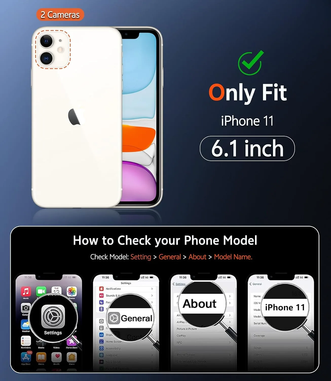 FNTCASE for iPhone 11 Case Clear Compatible with Magsafe Anti Yellowing