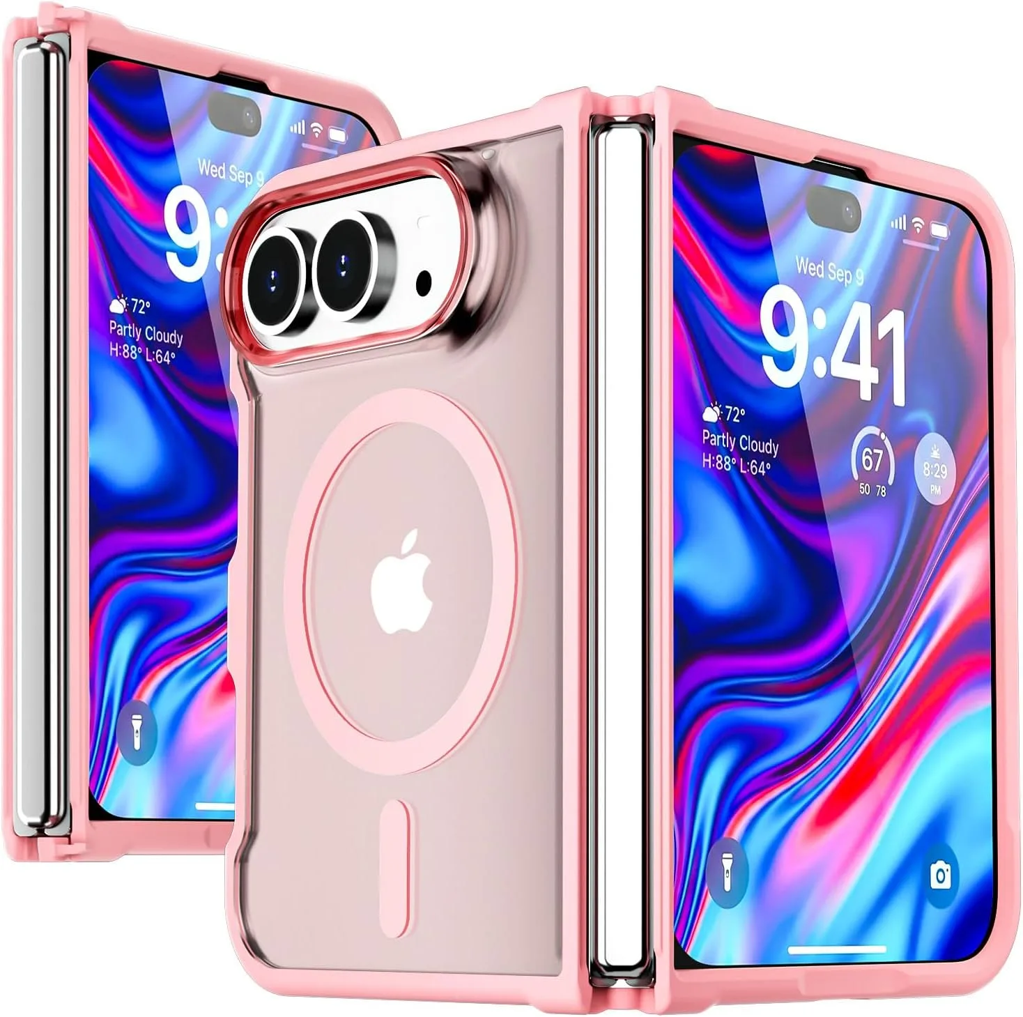 AICase for iPhone Duo Case,Fold Matte Translucent Fit for Magsafe