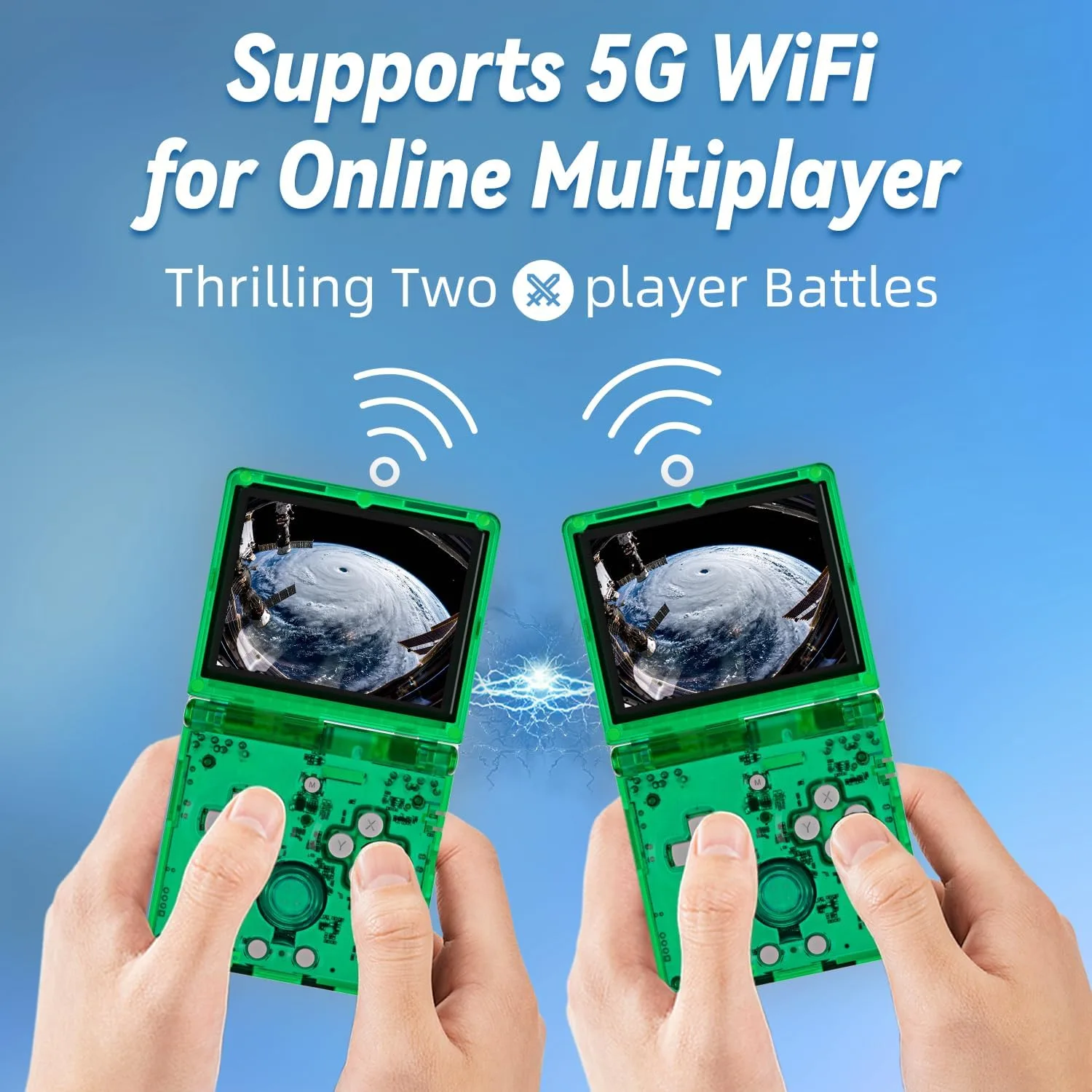 RG35XXSP Flip Portable Retro Handheld Game Console,RG 35XXSP 3.5 Inch IPS Screen Linux System with 64G TF Card Pre-Installed 5532 Games,Clamshell Games Supports 5G WiFi Bluetooth HDMI xxsp