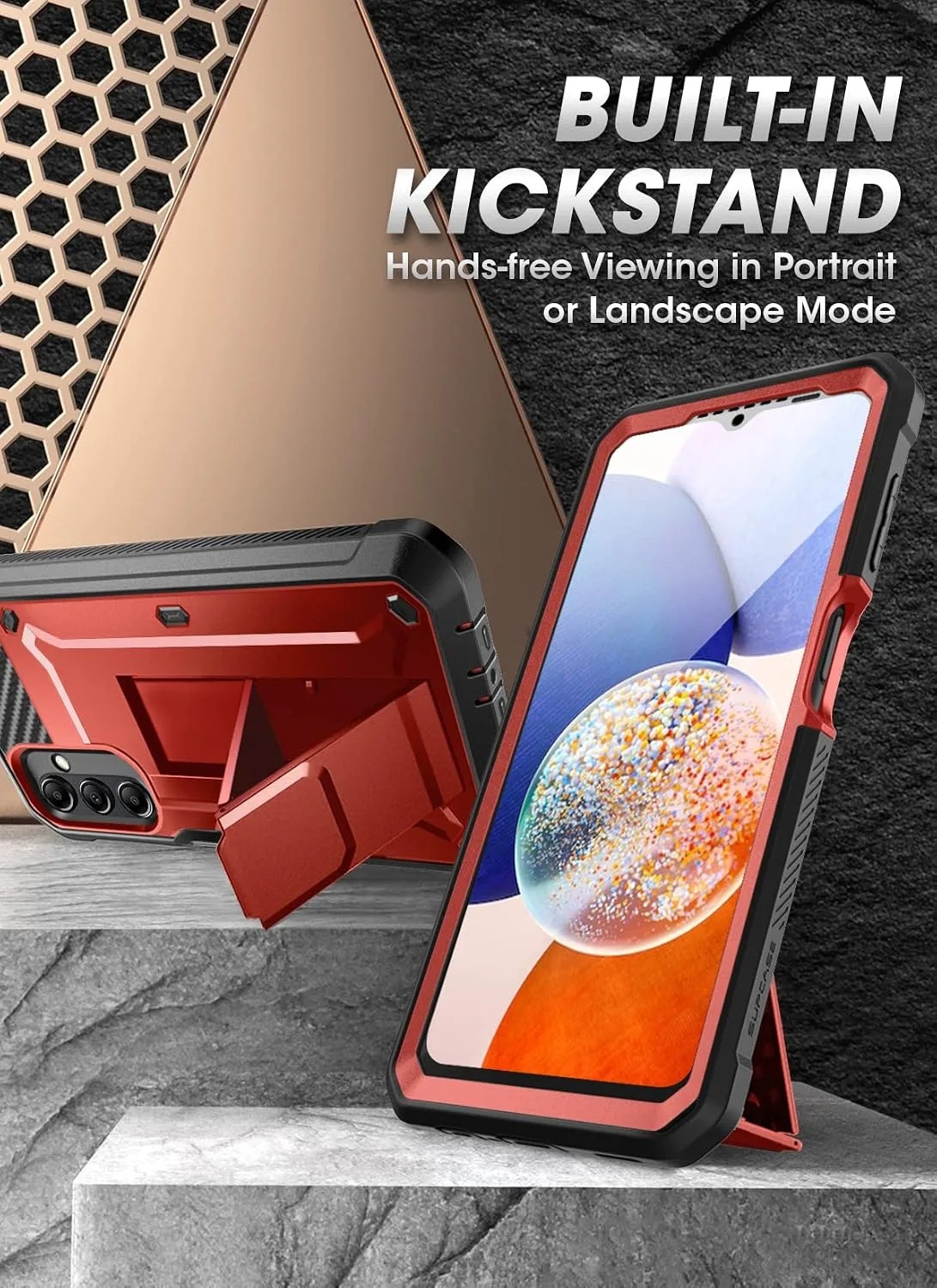 SUPCASE for Samsung Galaxy A14 5G Case with Screen Protector, Ruddy